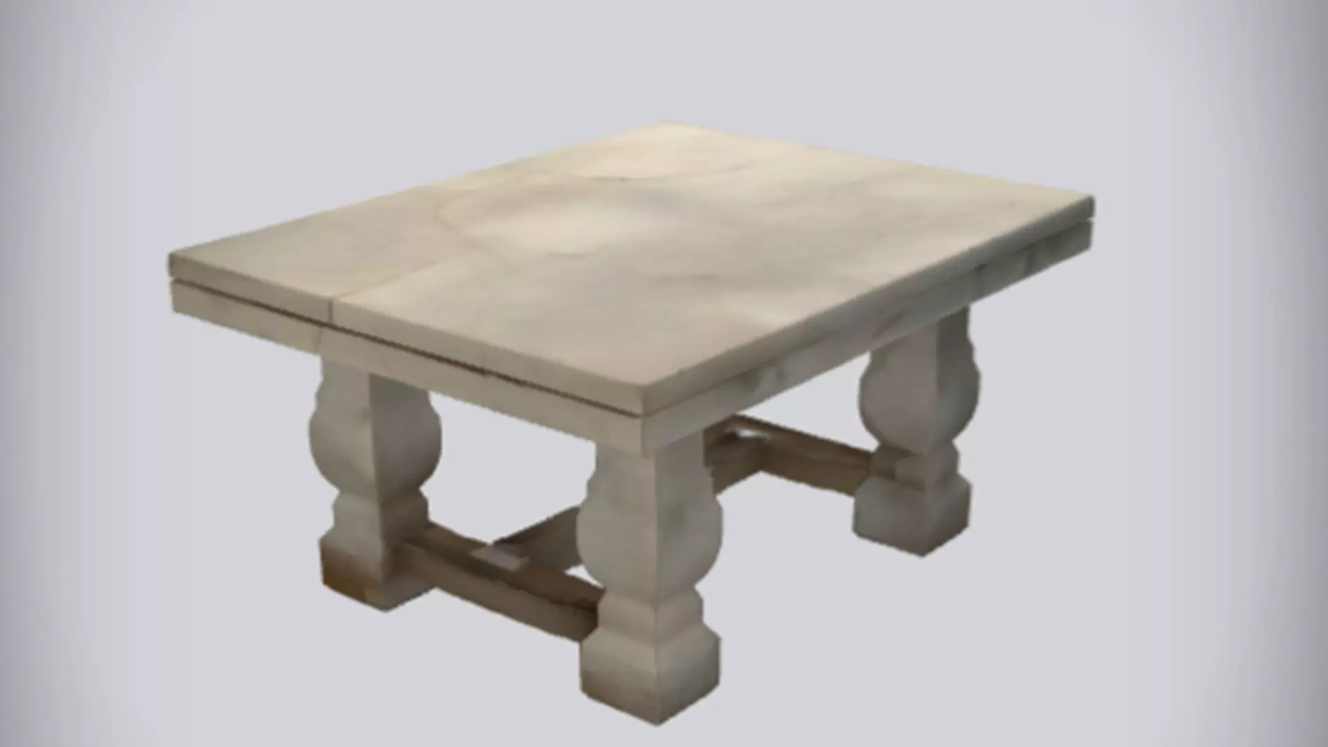 Rustic square stone table 3D model_0