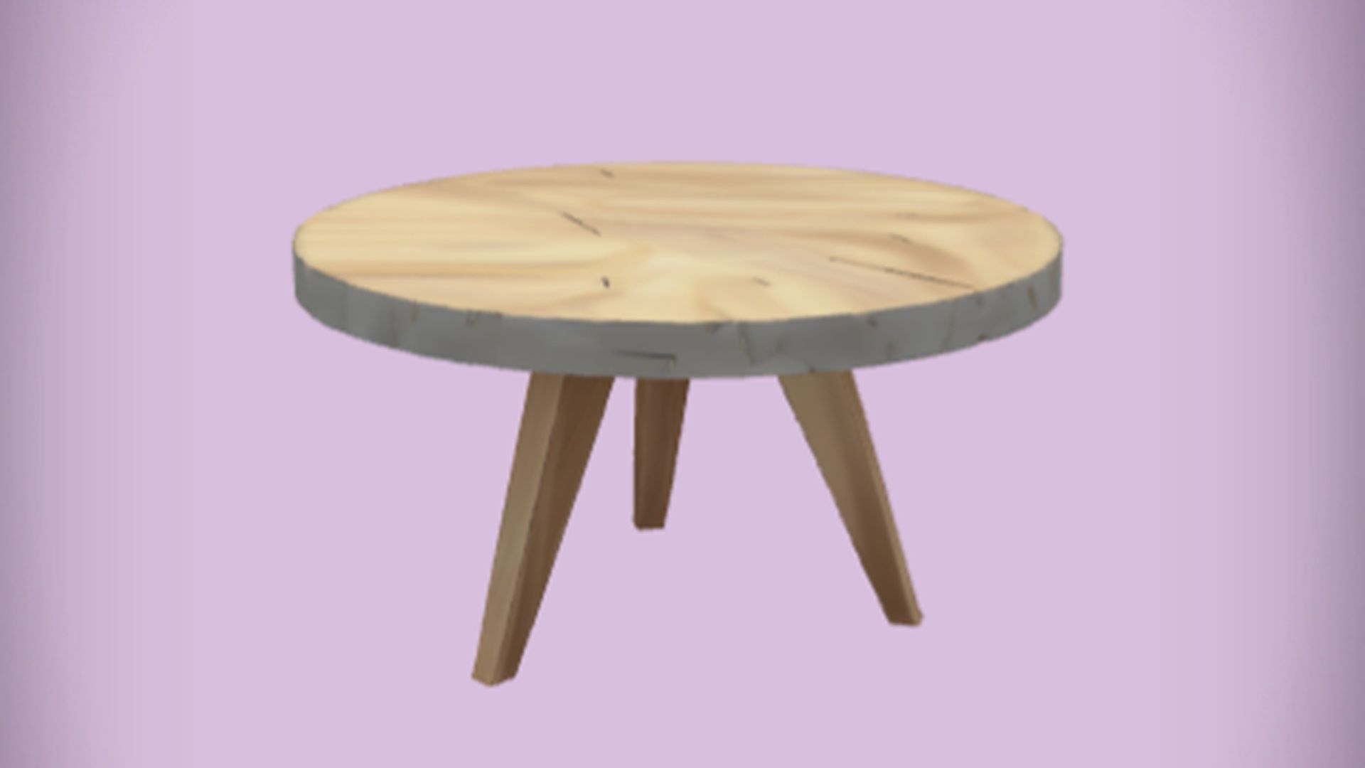 round wooden coffee table 3D model_24