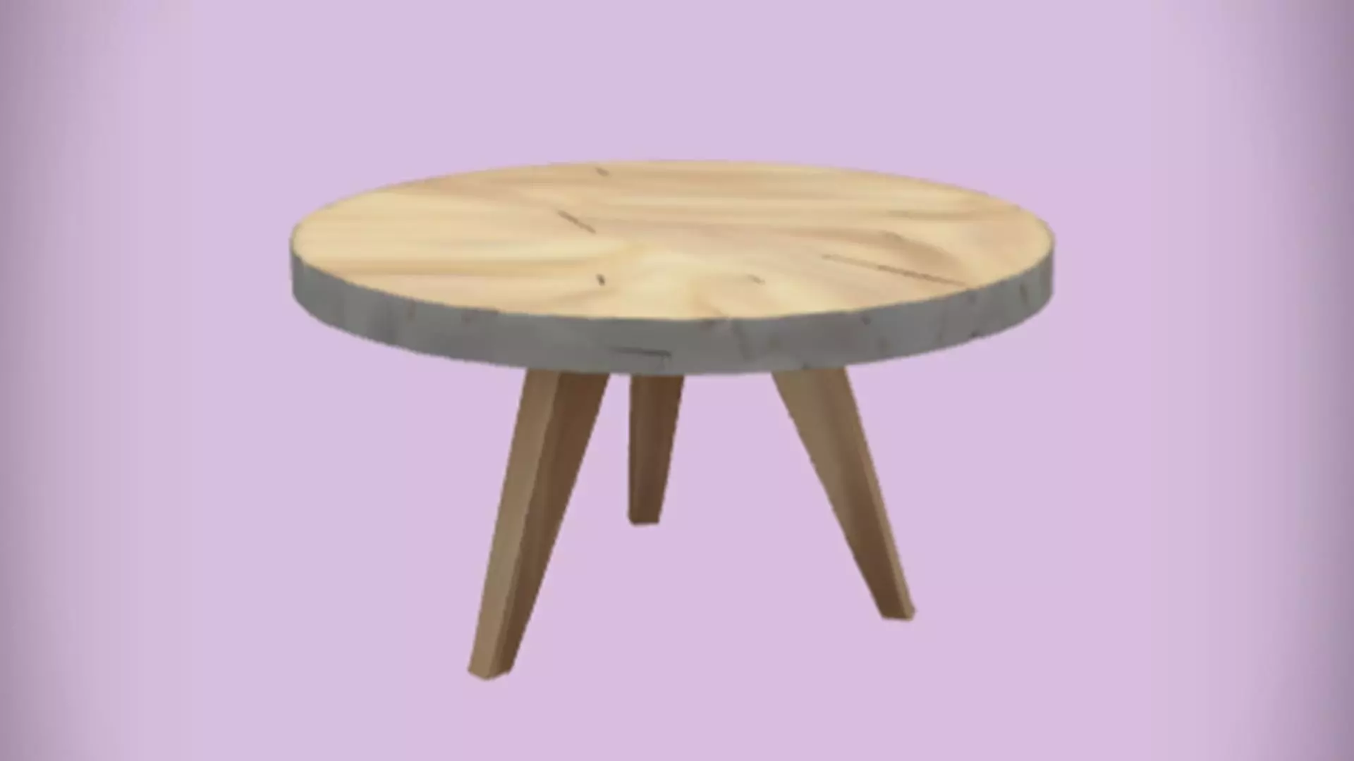 round wooden coffee table 3D model_0