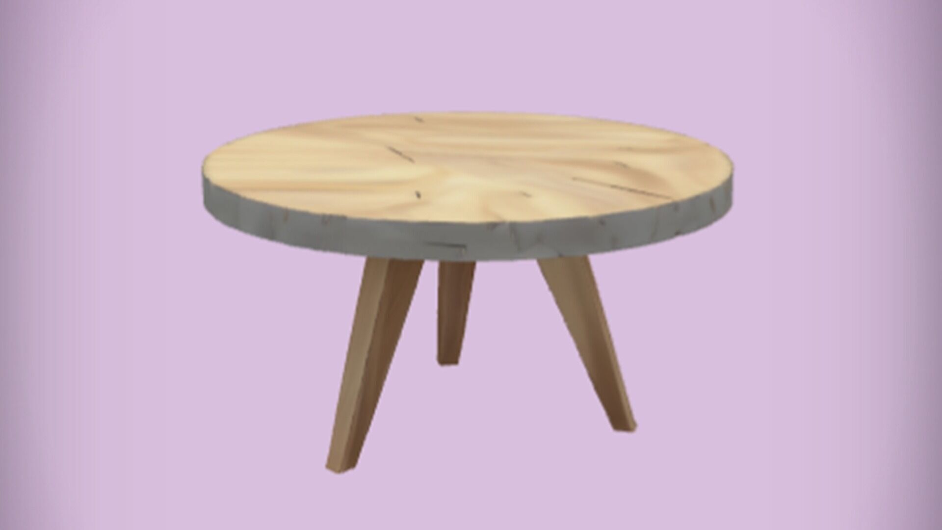 round wooden coffee table 3D model_21