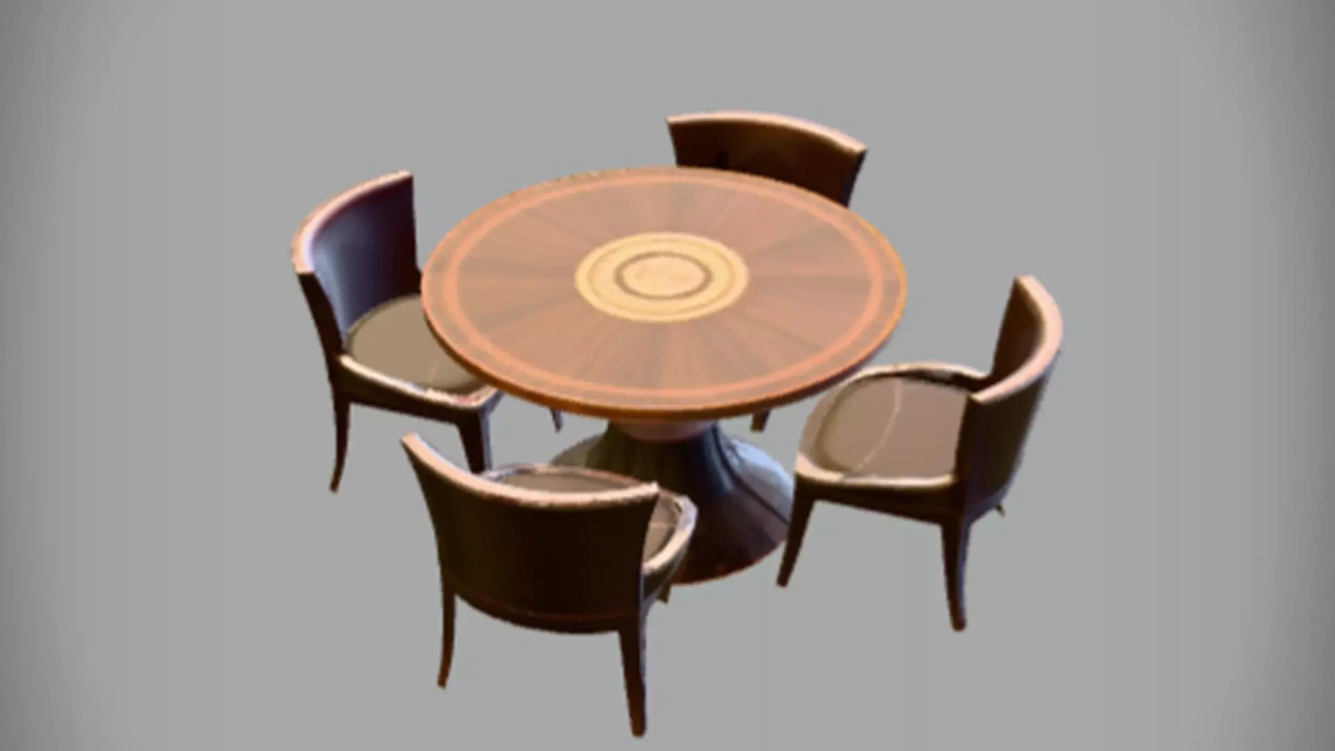 round conference table with chairs 3D model_6