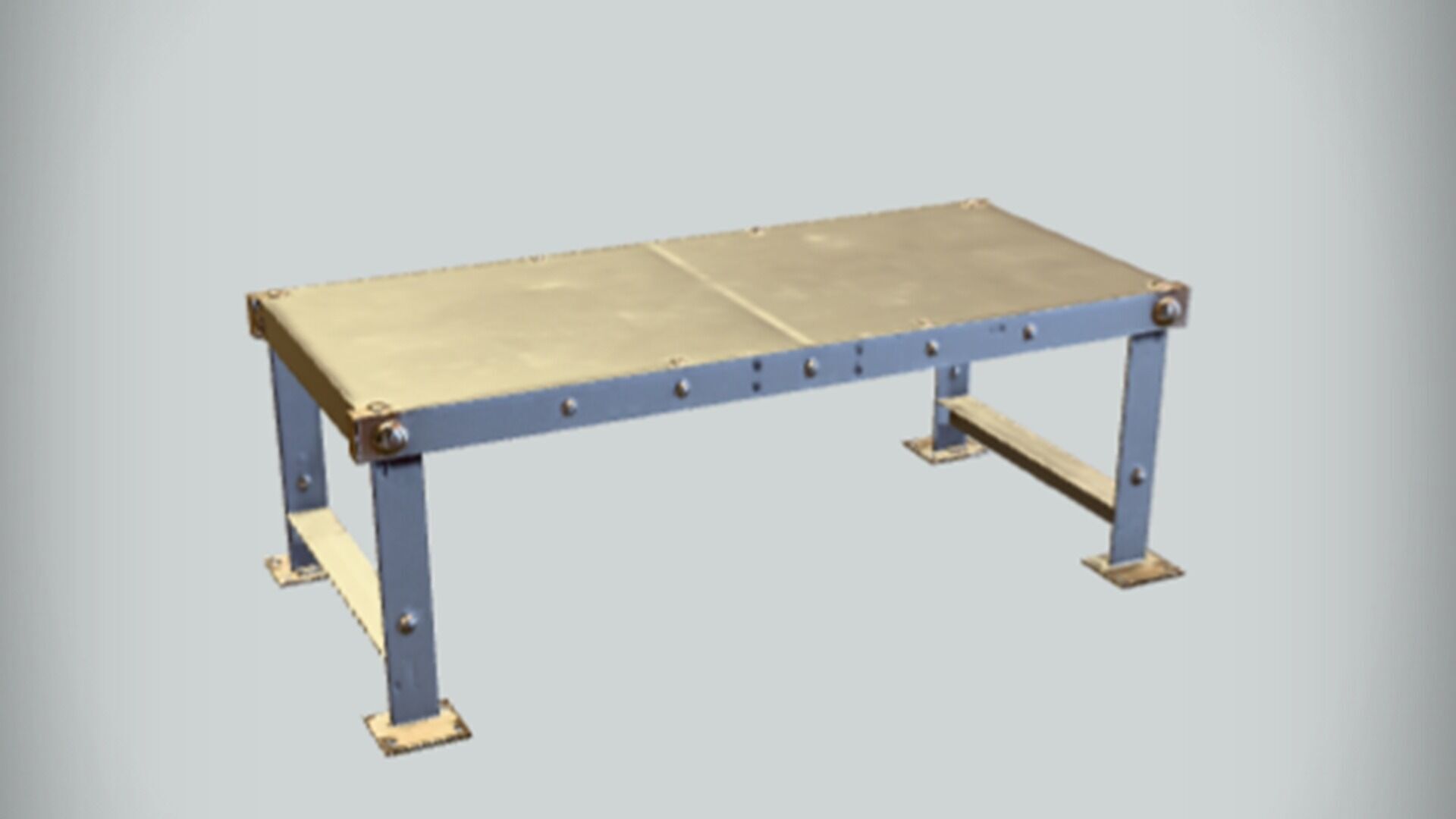 Industrial metal table 3D model_1