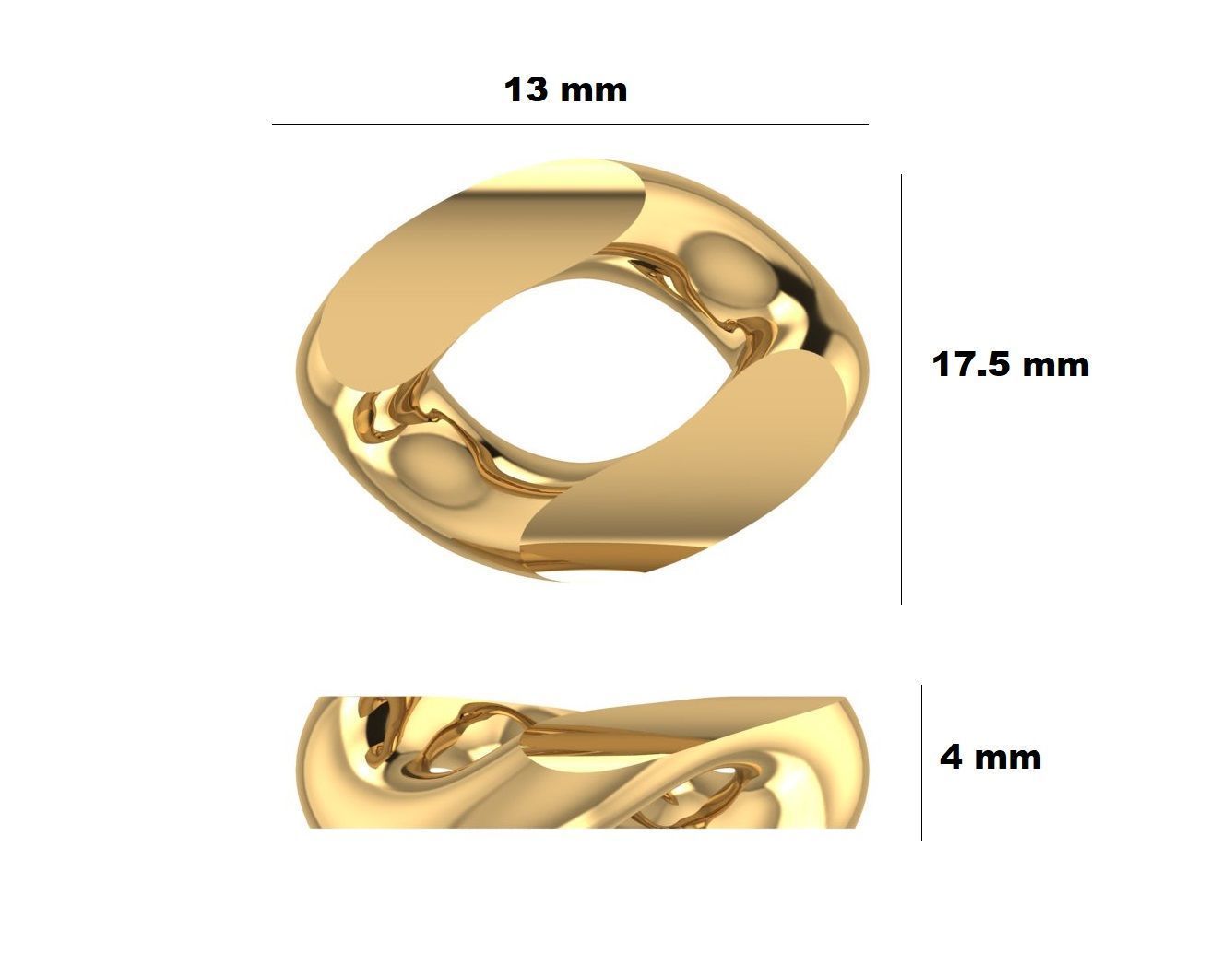 13 MM CUBAN LINK CHAIN FOR BRACELET OR NECKLACE 3D print model_2