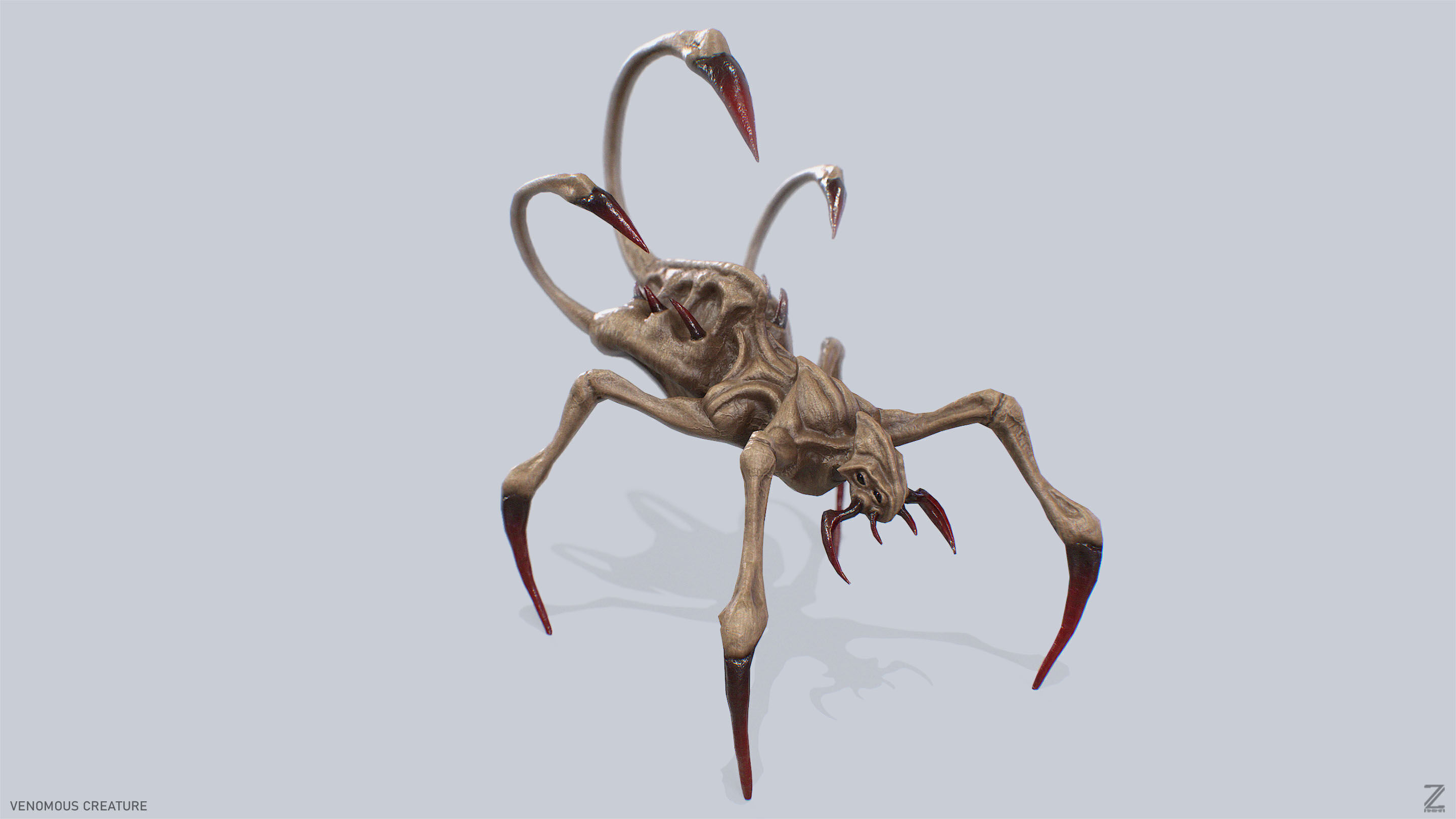 Venomous creature Low-poly 3D model_6
