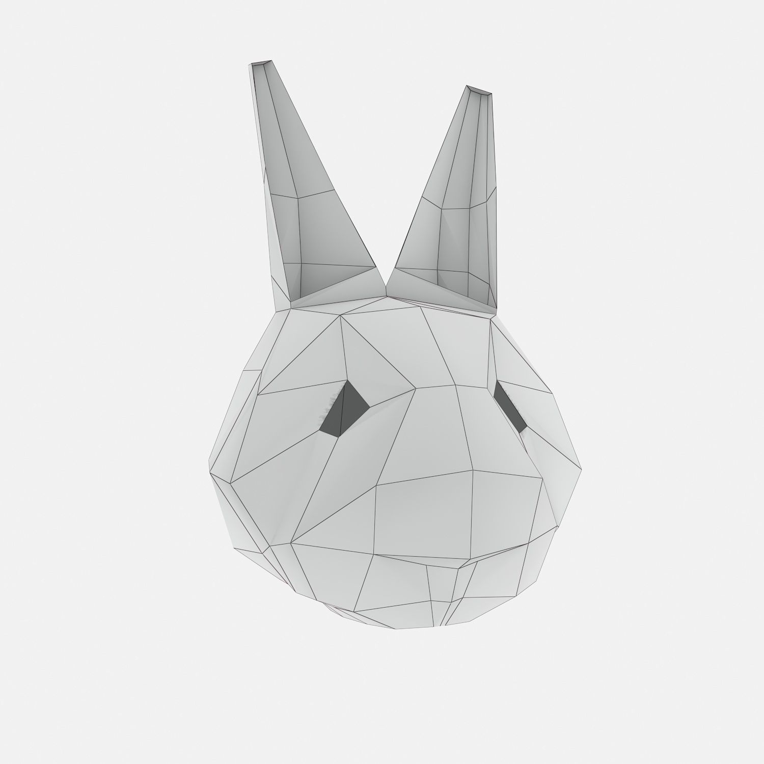 Paper Rabbit Mask Low-poly 3D model_1