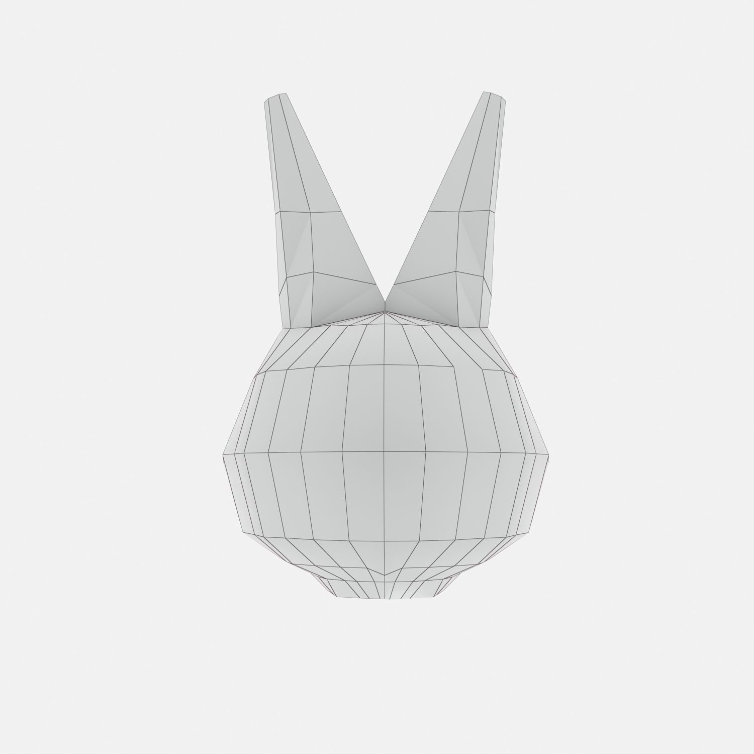 Paper Rabbit Mask Low-poly 3D model_7