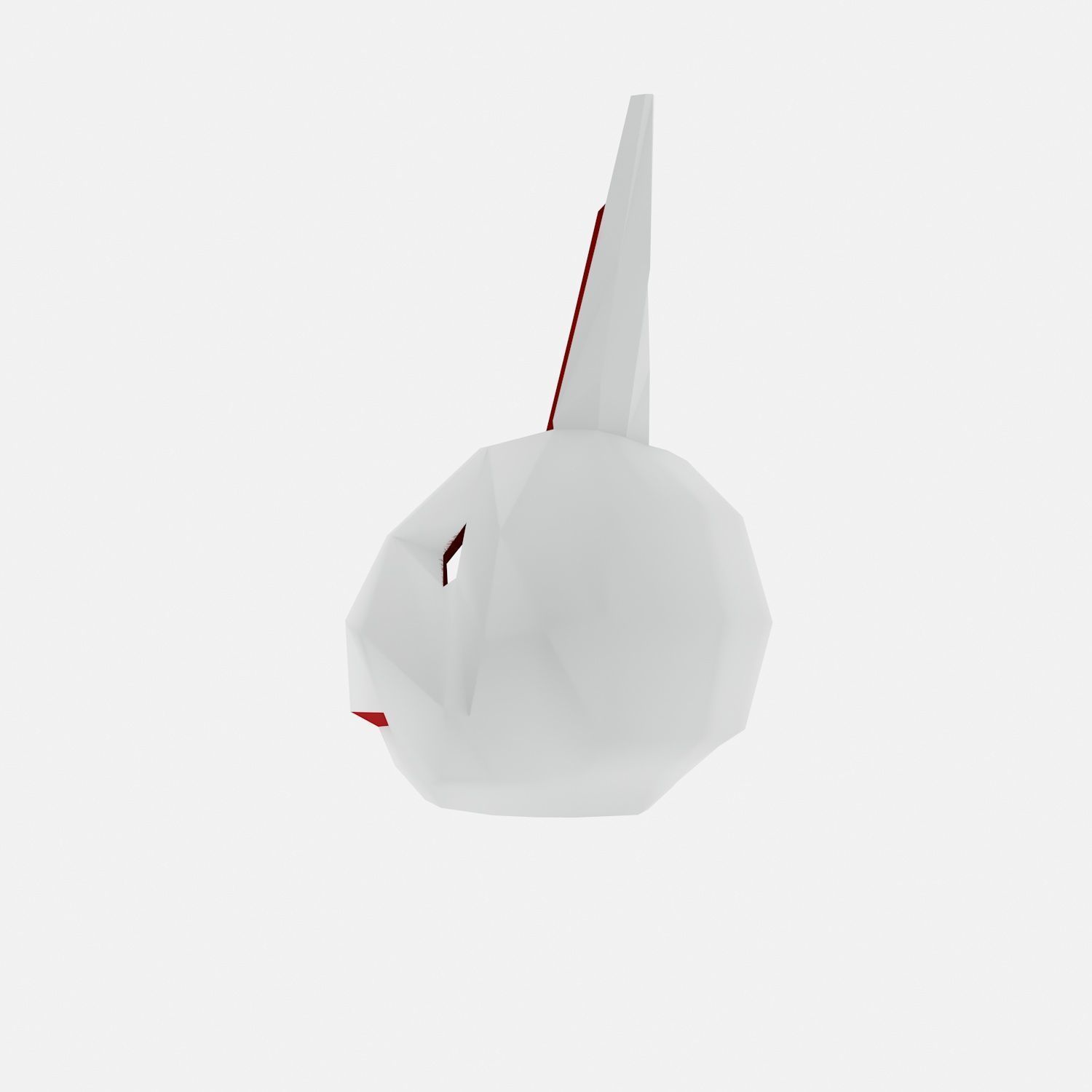 Paper Rabbit Mask Low-poly 3D model_4