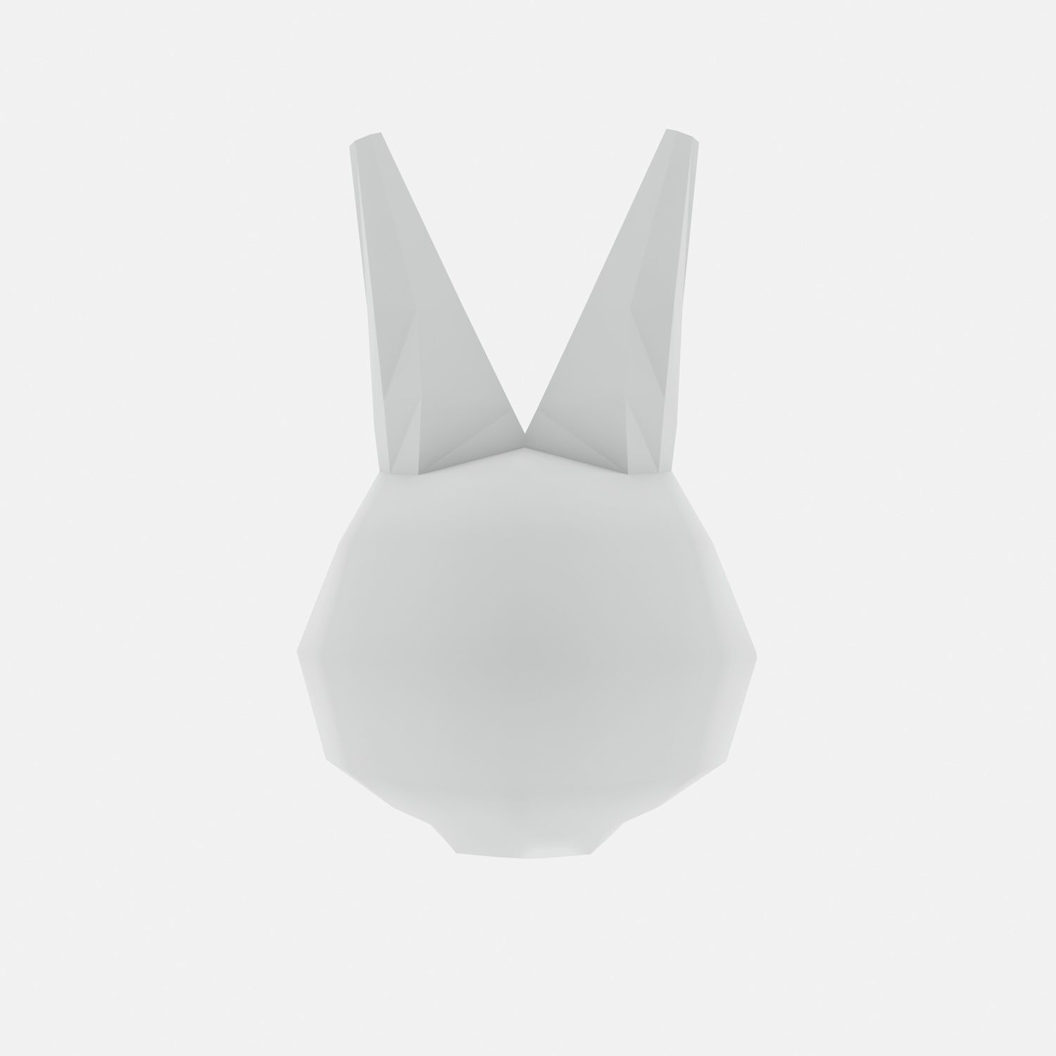 Paper Rabbit Mask Low-poly 3D model_5