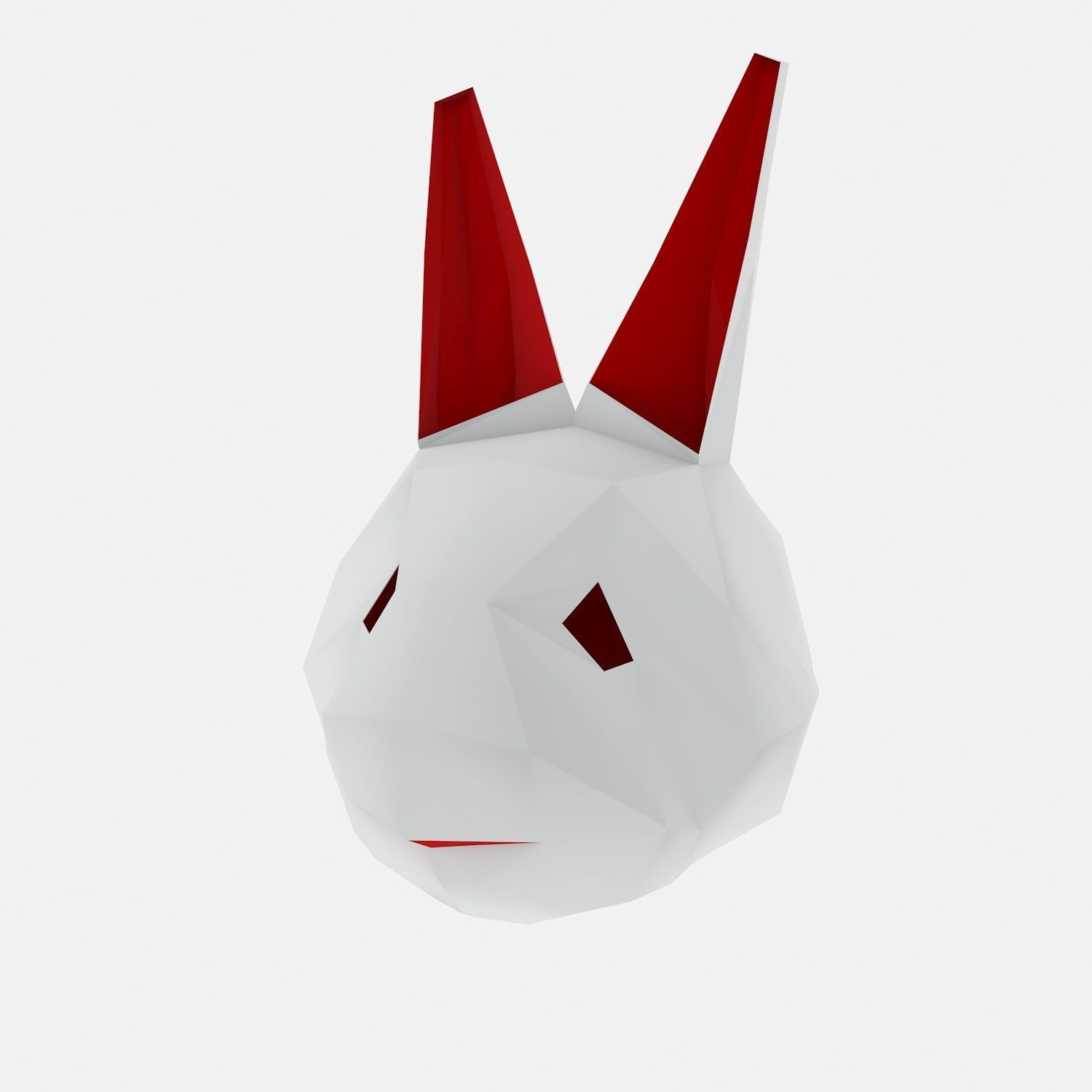 Paper Rabbit Mask Low-poly 3D model_2