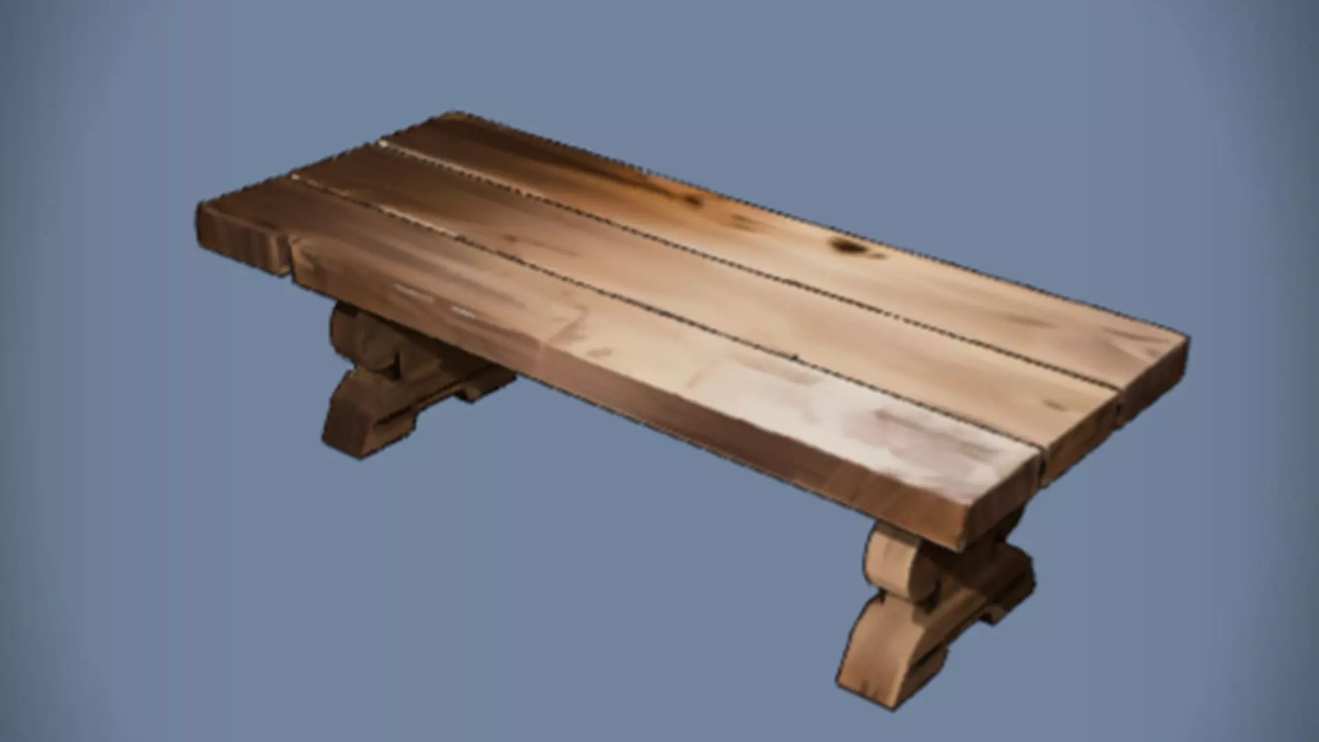 rustic wooden table 3D Game Ready Model 3D model_0