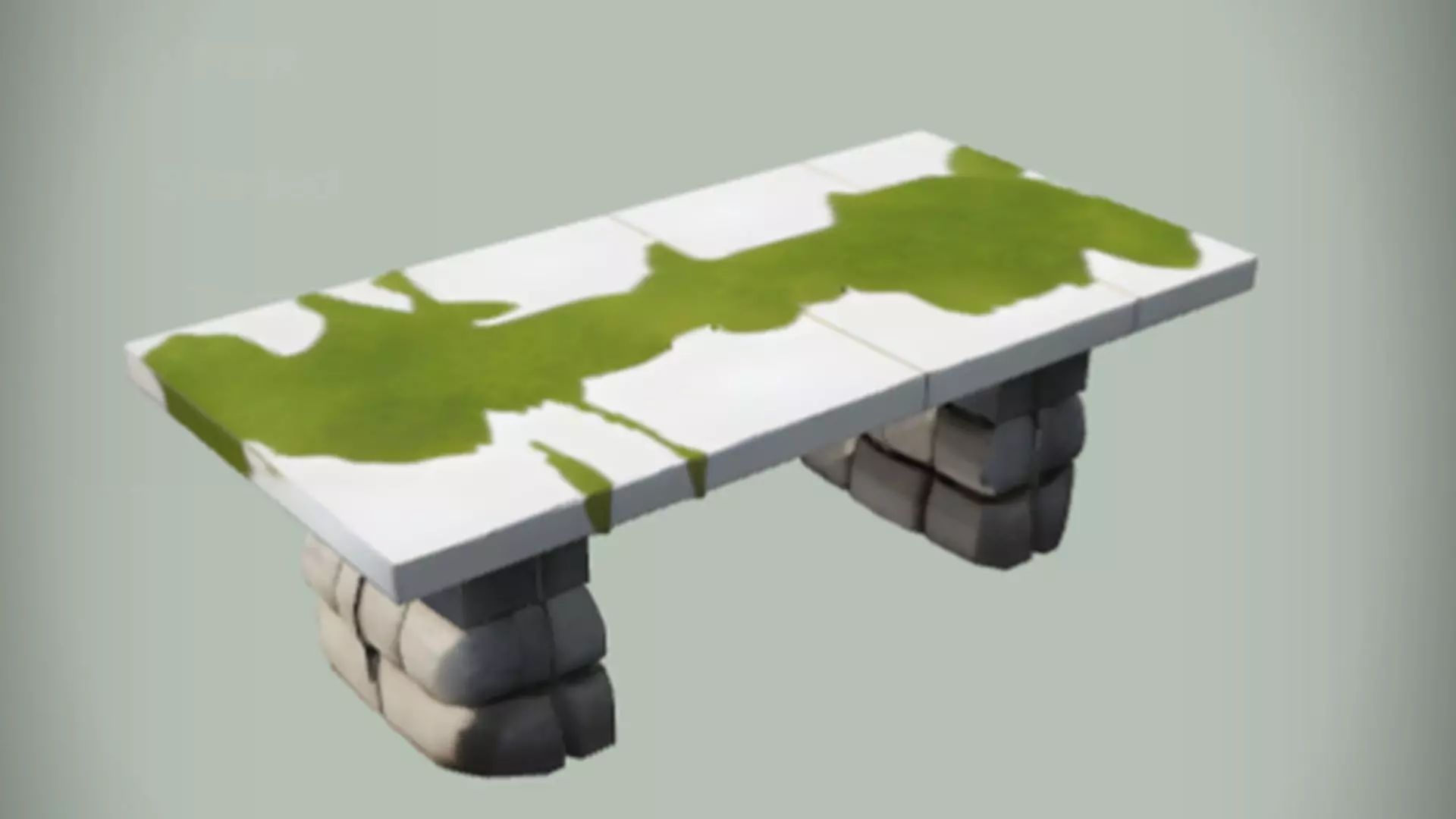 moss covered stone table 3D Game Ready Model 3D model_0
