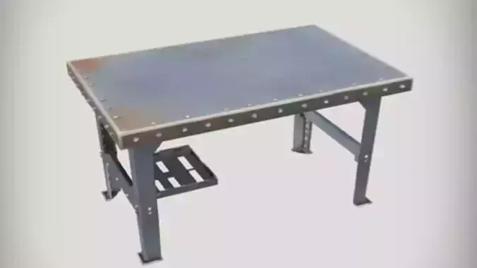 Metal industrial table 3D Game Ready Model 3D model