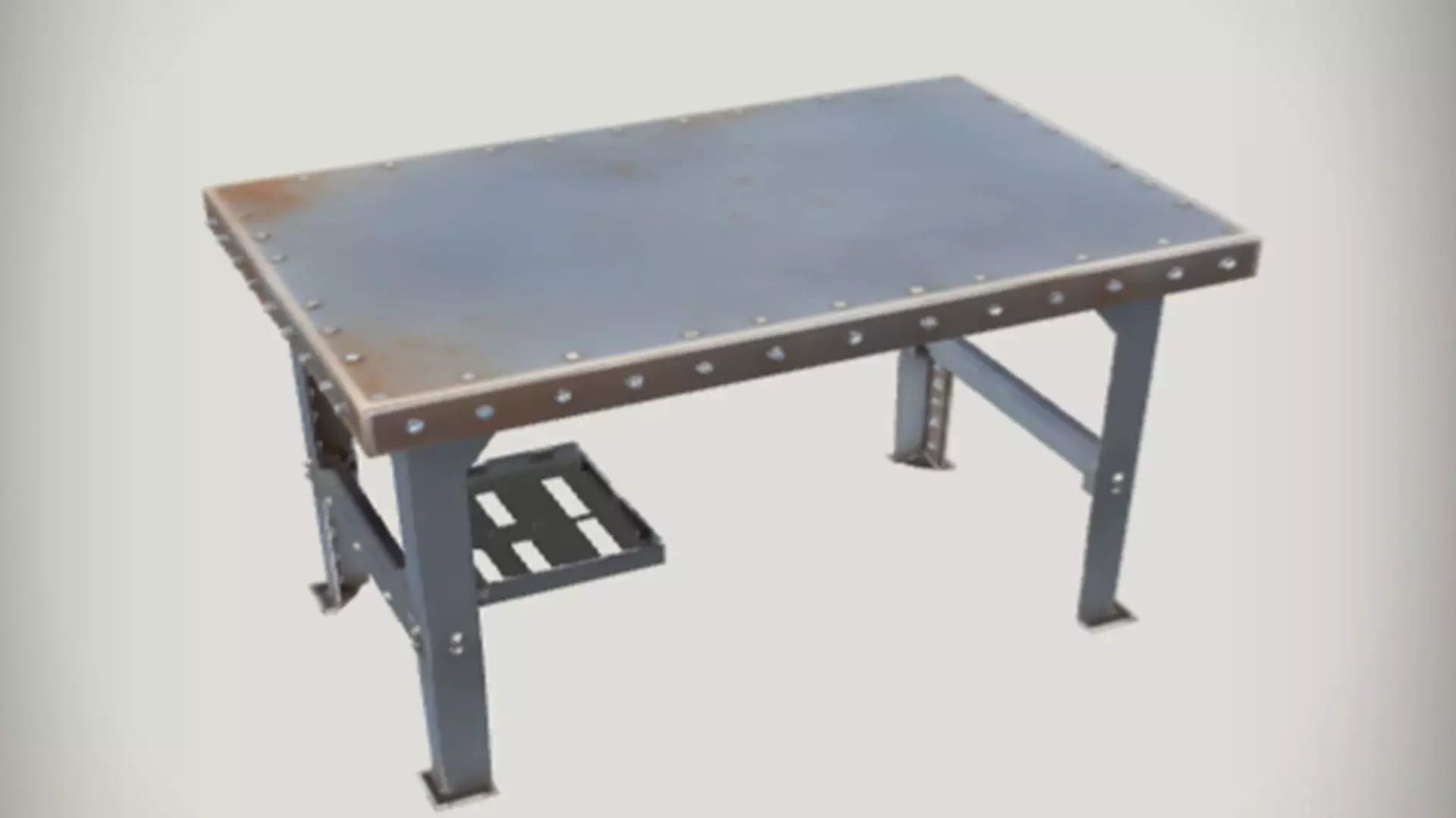 Metal industrial table 3D Game Ready Model 3D model_0