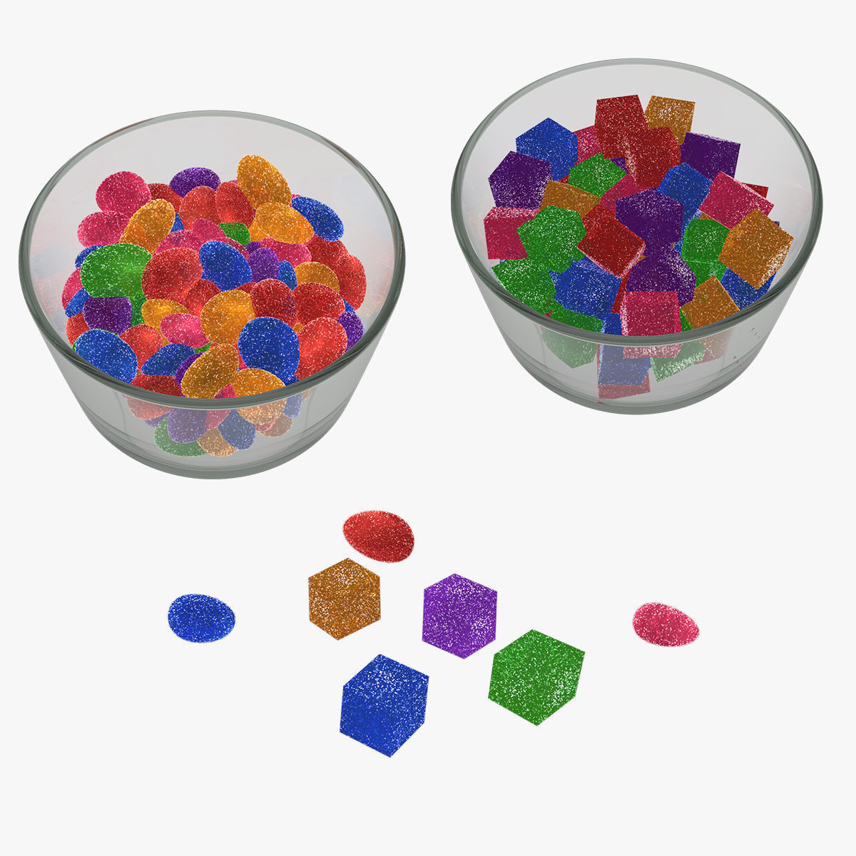 Fruit Jelly Sugar Gummy Candy Beans 3D model_8