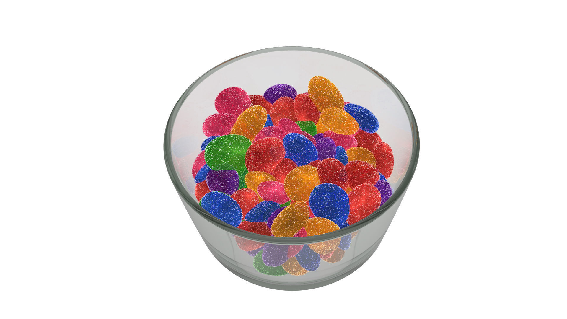 Fruit Jelly Sugar Gummy Candy Beans 3D model_4