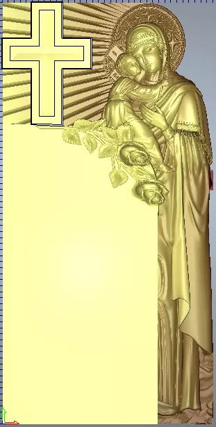 Monument with maria and jesus 3D model_0