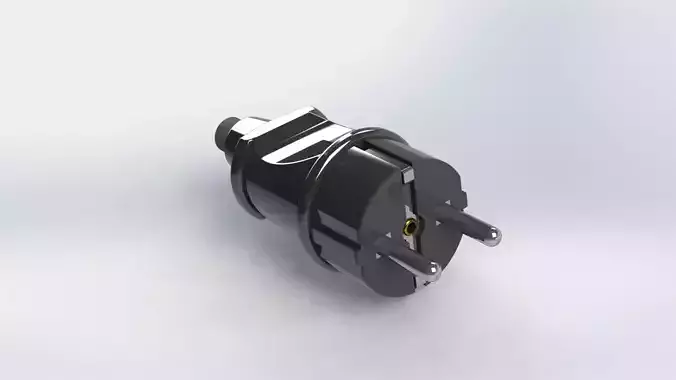 3D-rendered electrical plug with internal components