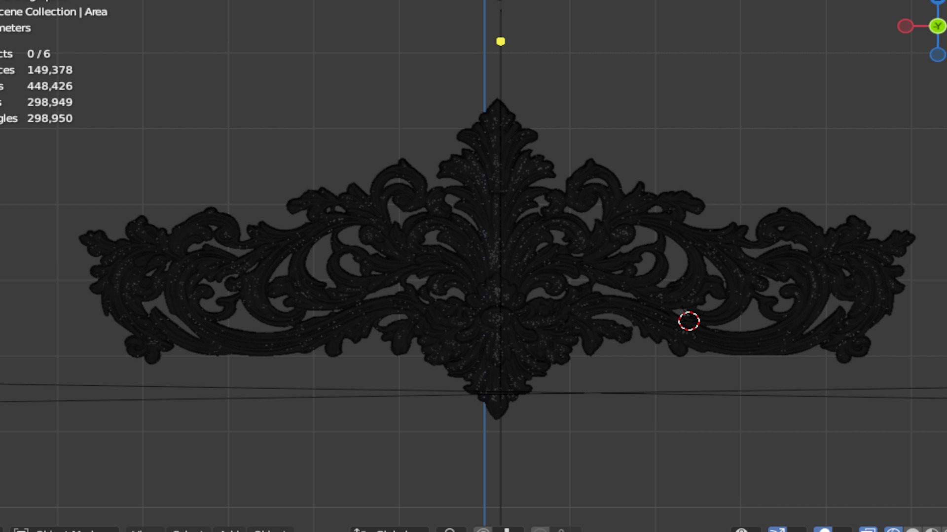 Classic decor ornament carved 48 3D model_5