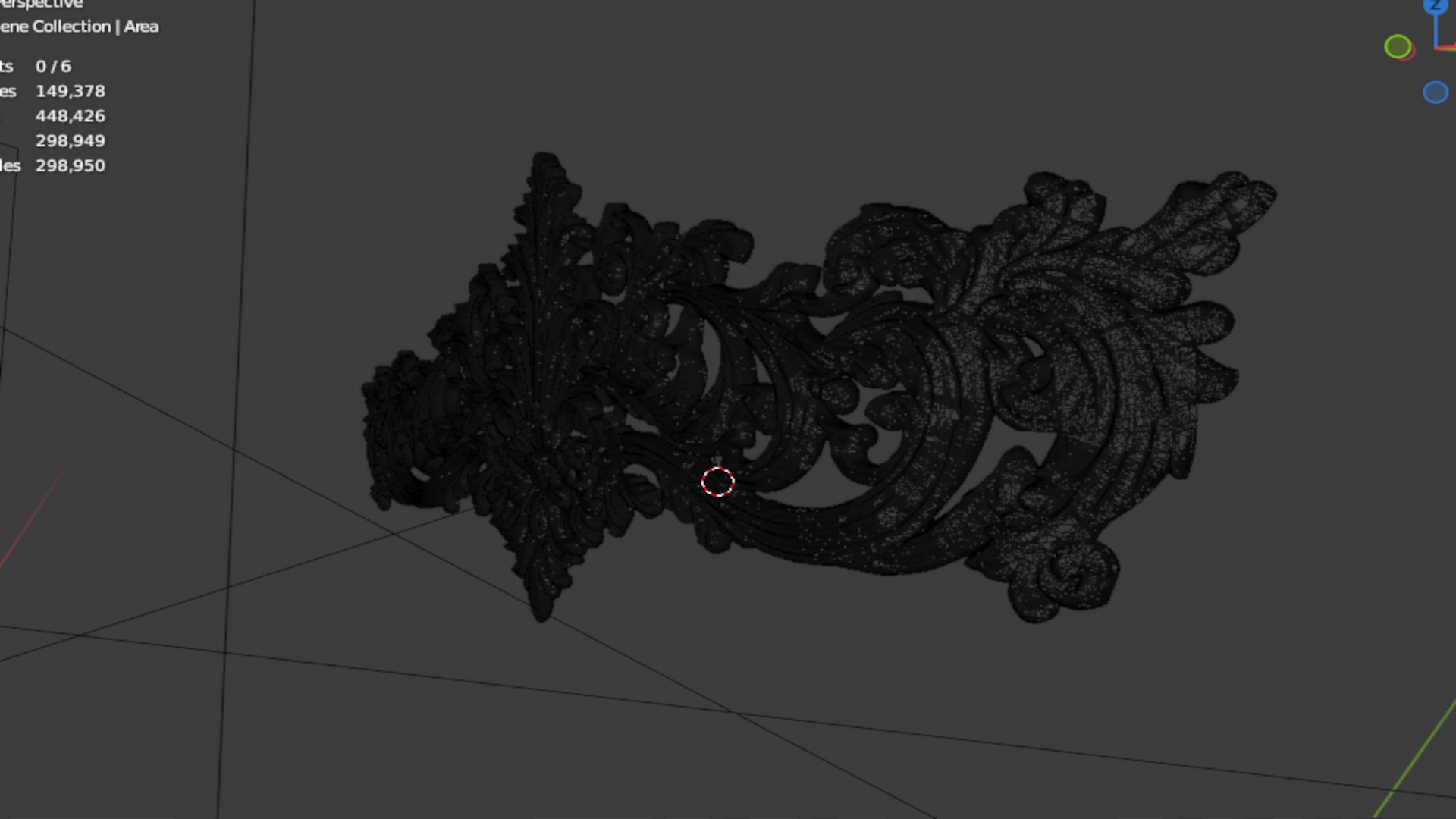 Classic decor ornament carved 48 3D model_6