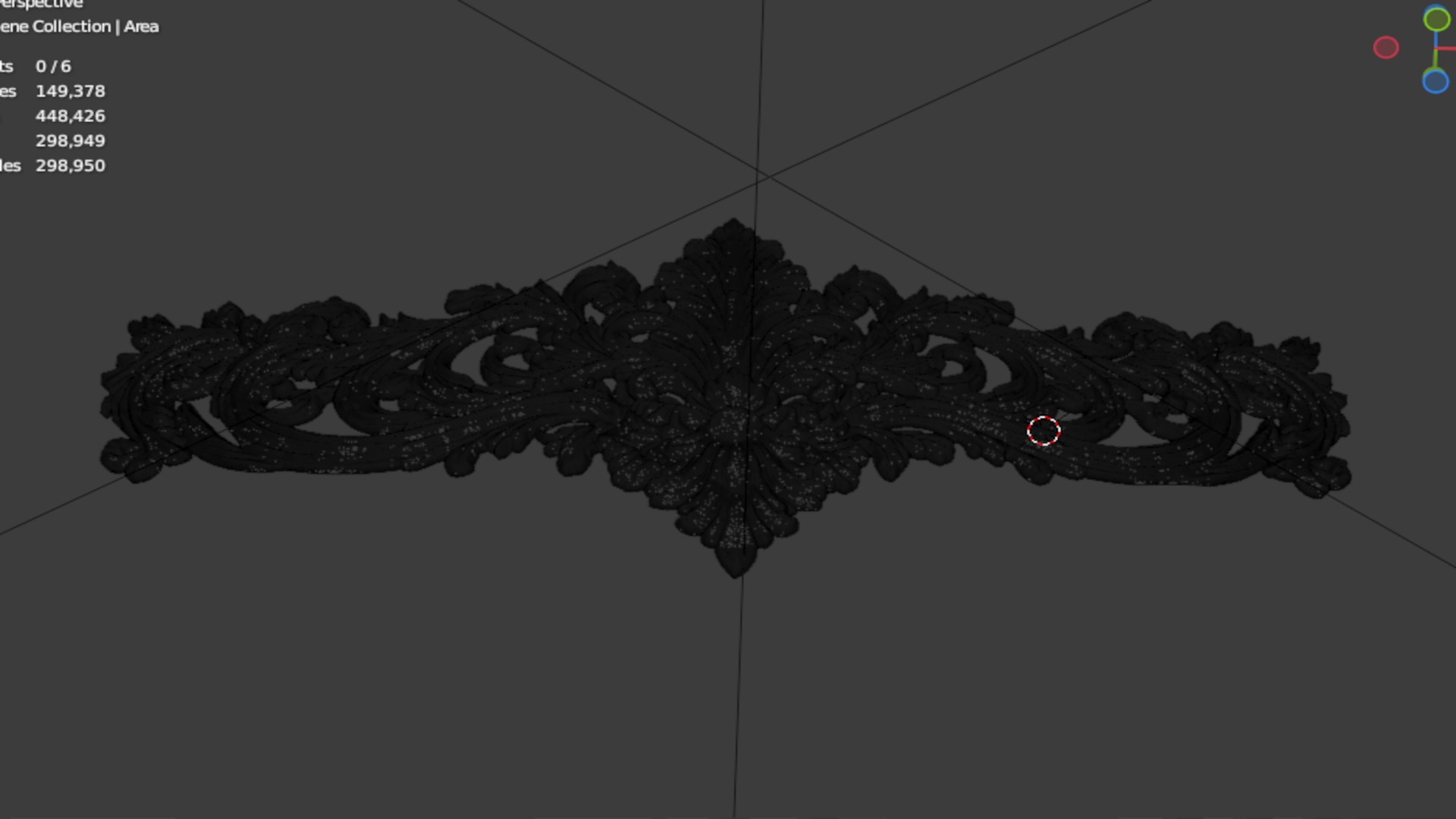 Classic decor ornament carved 48 3D model_7