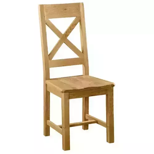 Cardalea  Wood Oak Cross Back Side Chair 