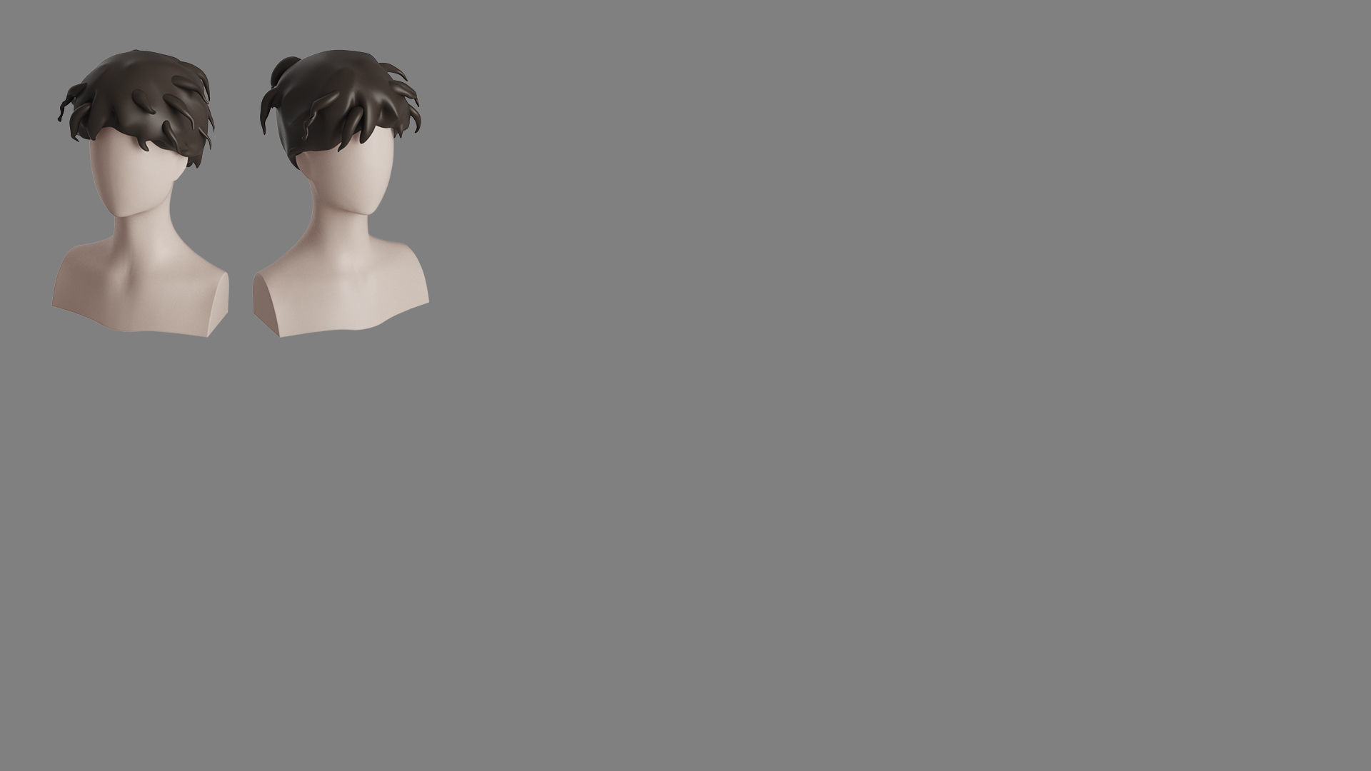 Stylised Hair Collection v 01 3D model_13