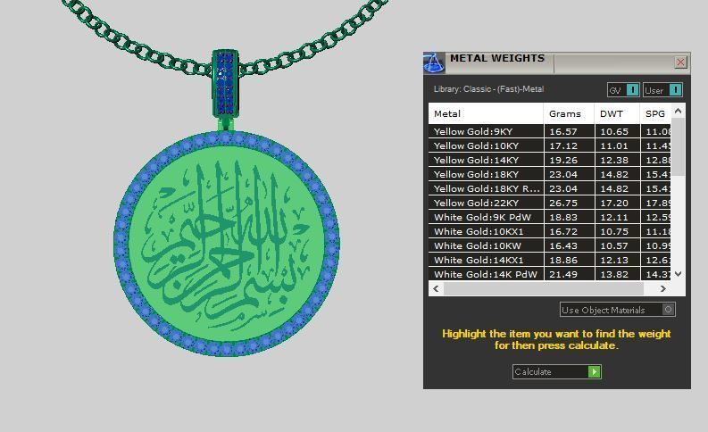 Bismillah Pendant 3D print model_4