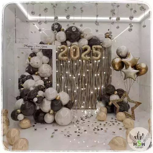 Happy New Year 2025 Blender Scene 3D model