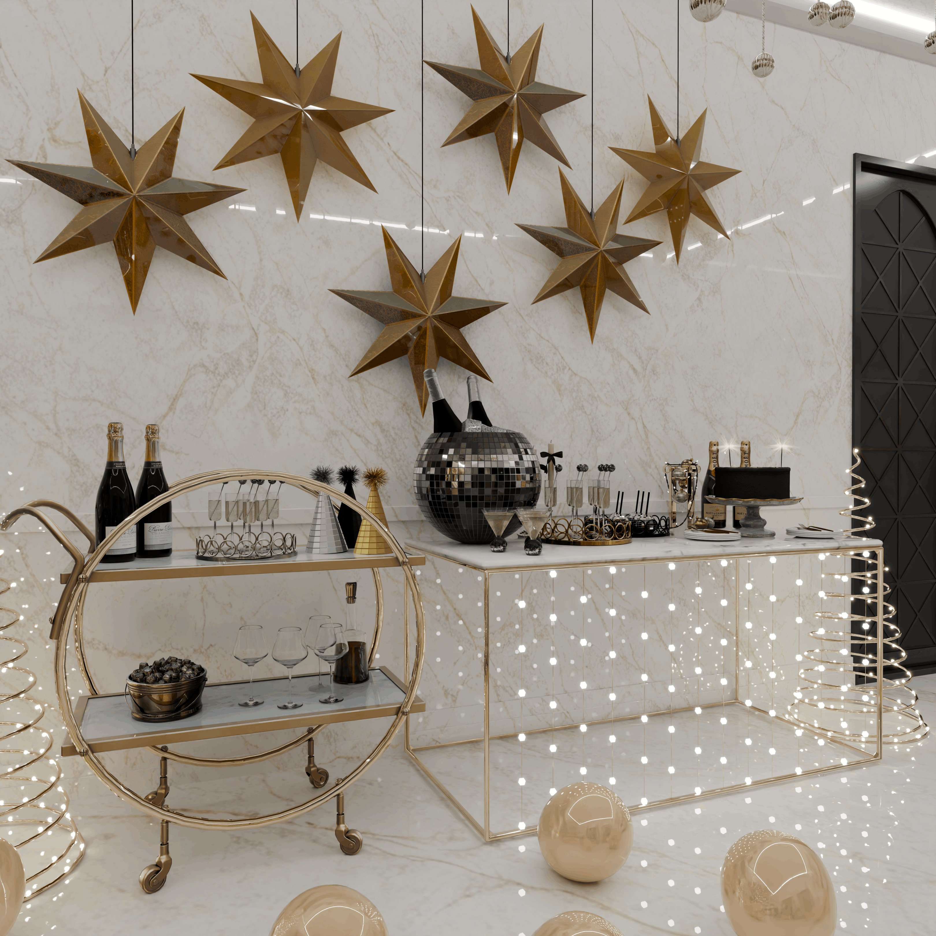 Happy New Year 2025 Blender Scene 3D model_2