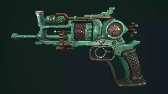 Modular stylized steampunk revolver