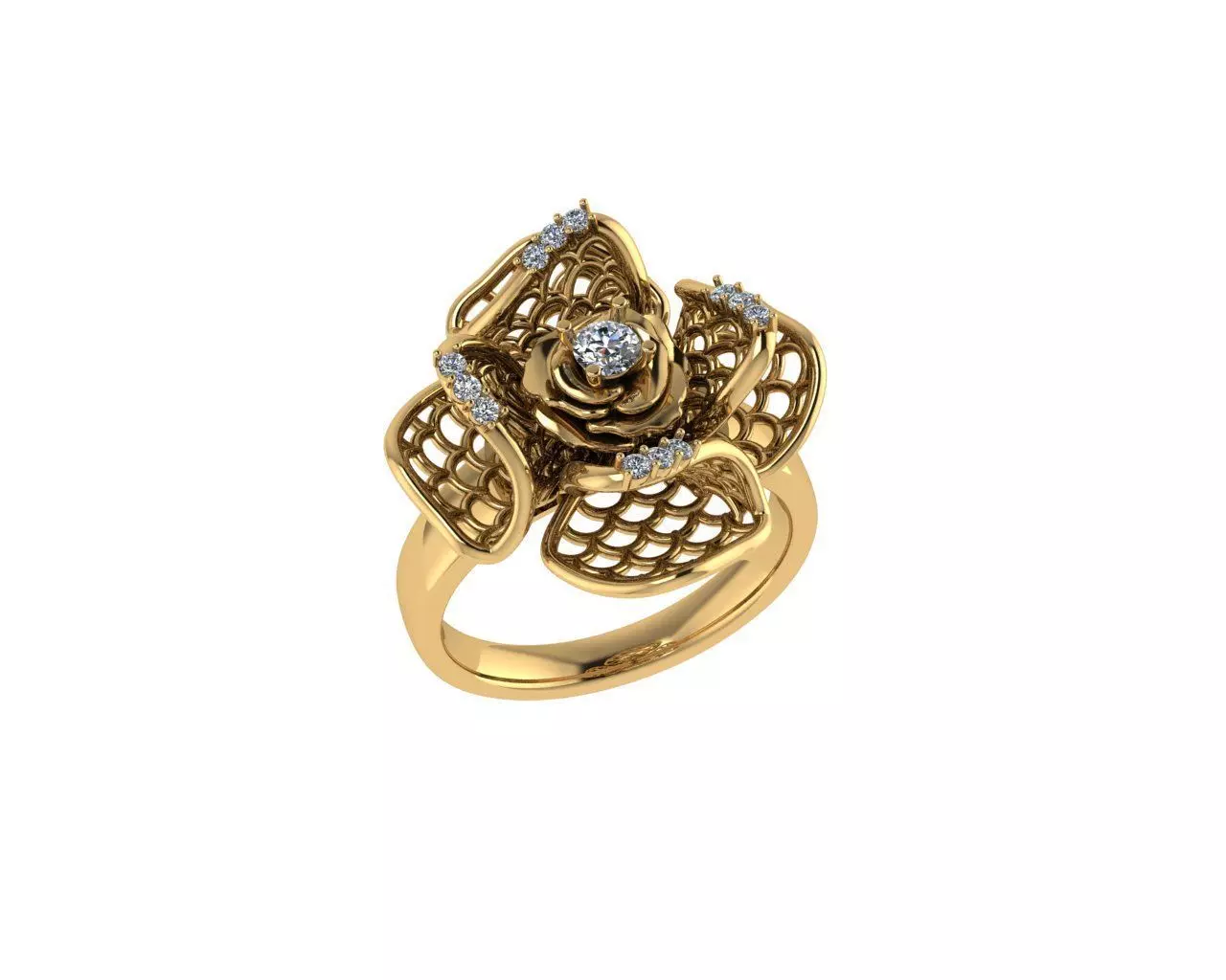 Flower Rings 3D print model_0