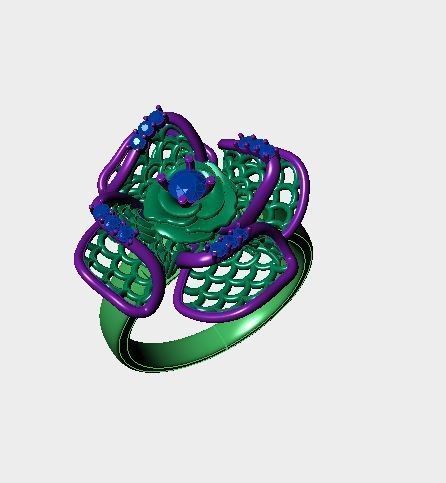 Flower Rings 3D print model_2