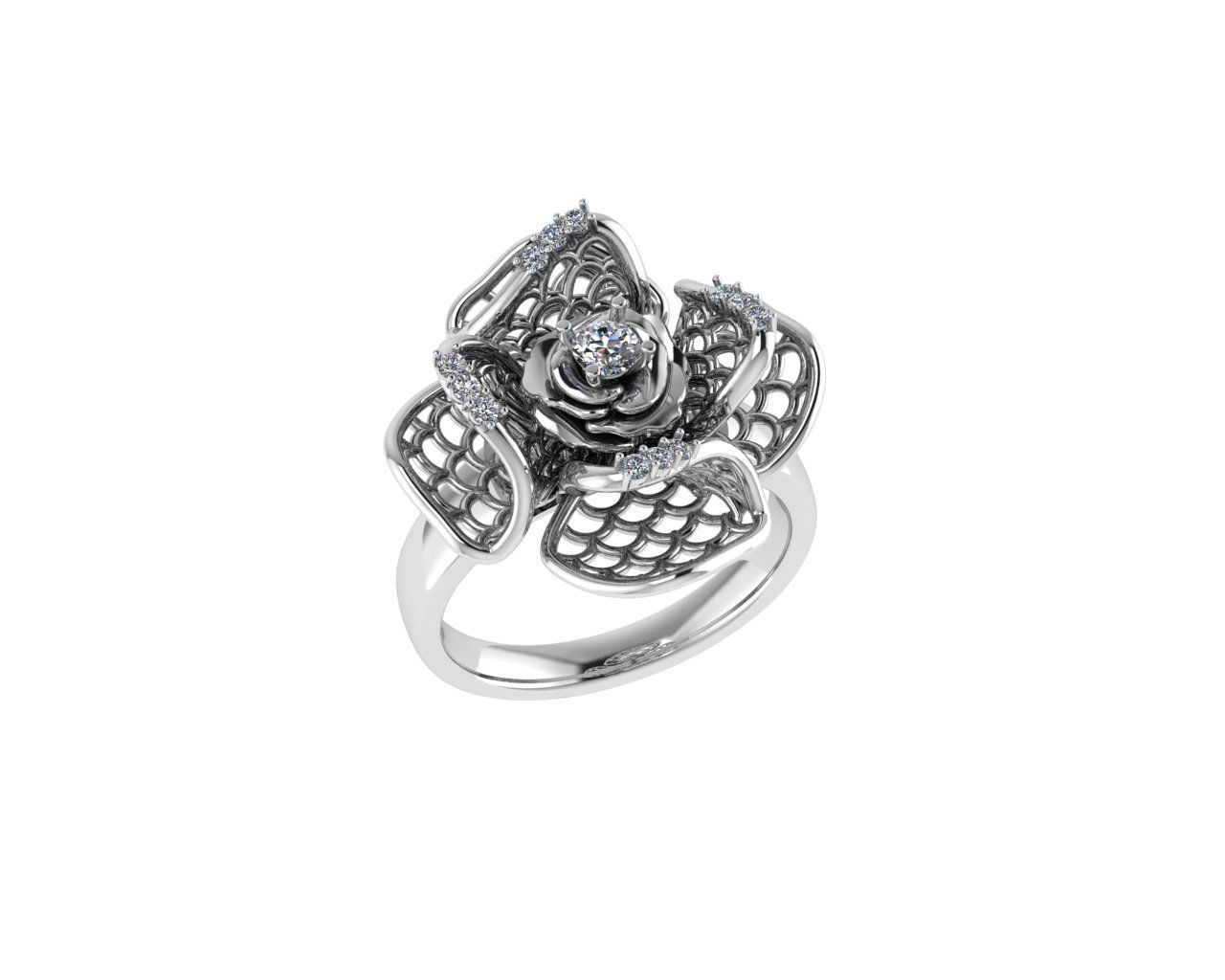 Flower Rings 3D print model_1