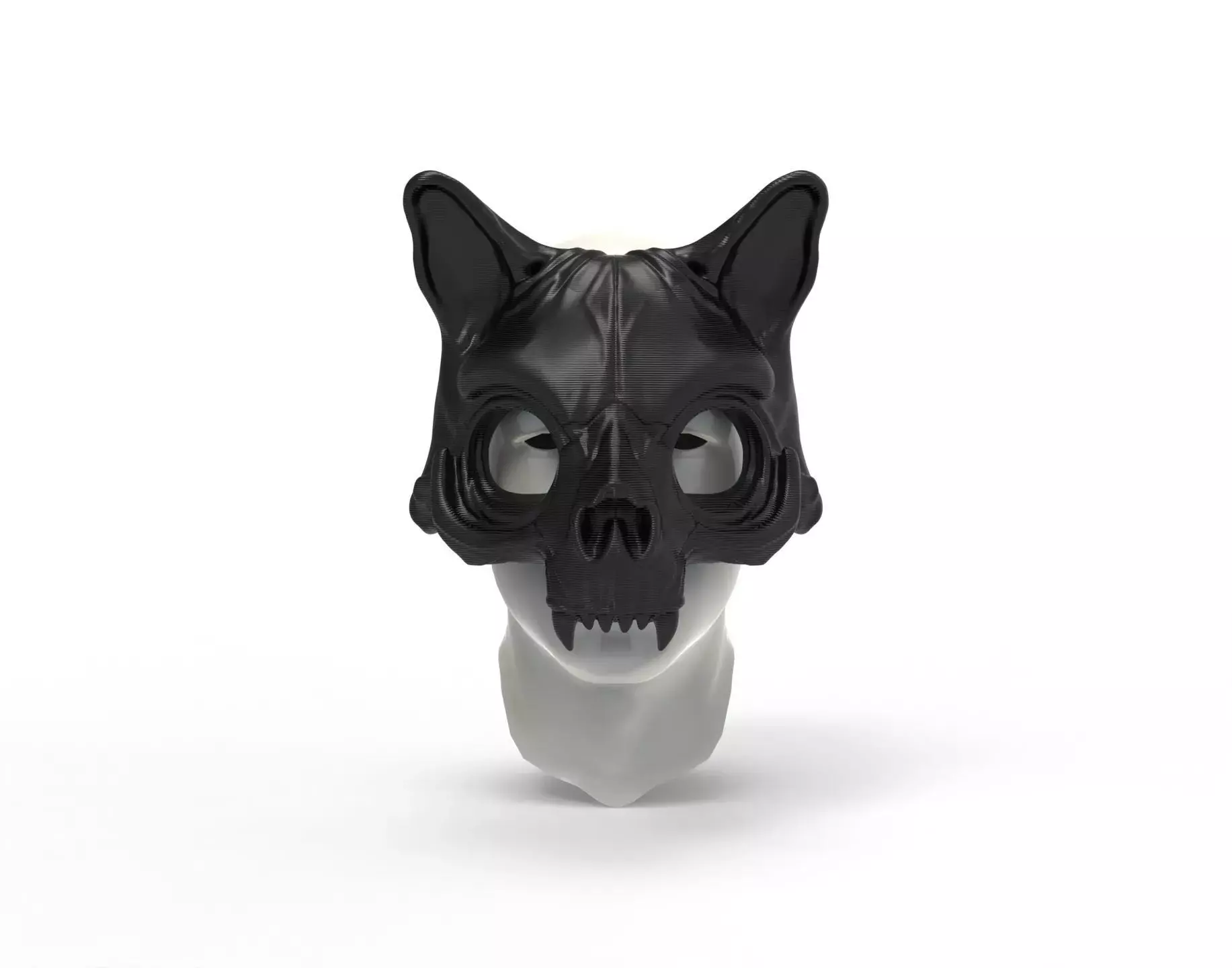 3D Printable Cat skull Mask for Cosplay and Halloween Free 3D print model