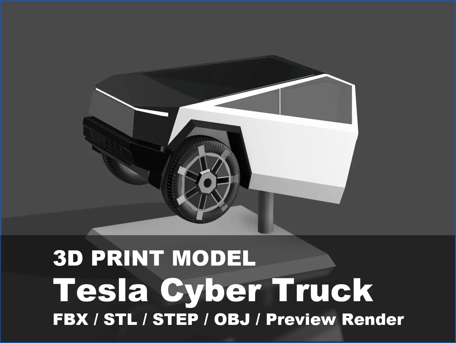 Tesla Cyber Truck pla model figure 3D print model_0