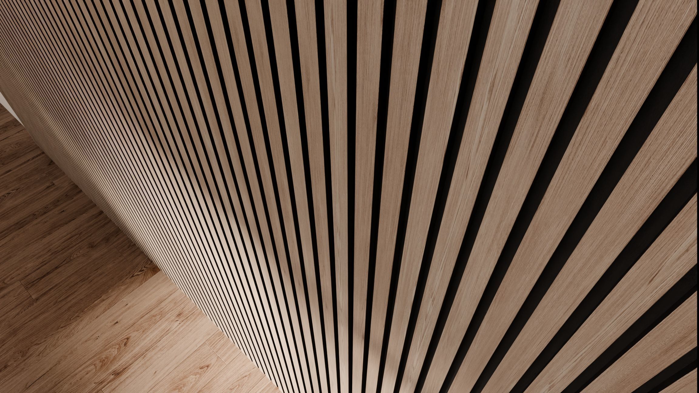 Acoustic wall panels oak Low-poly 3D model_5