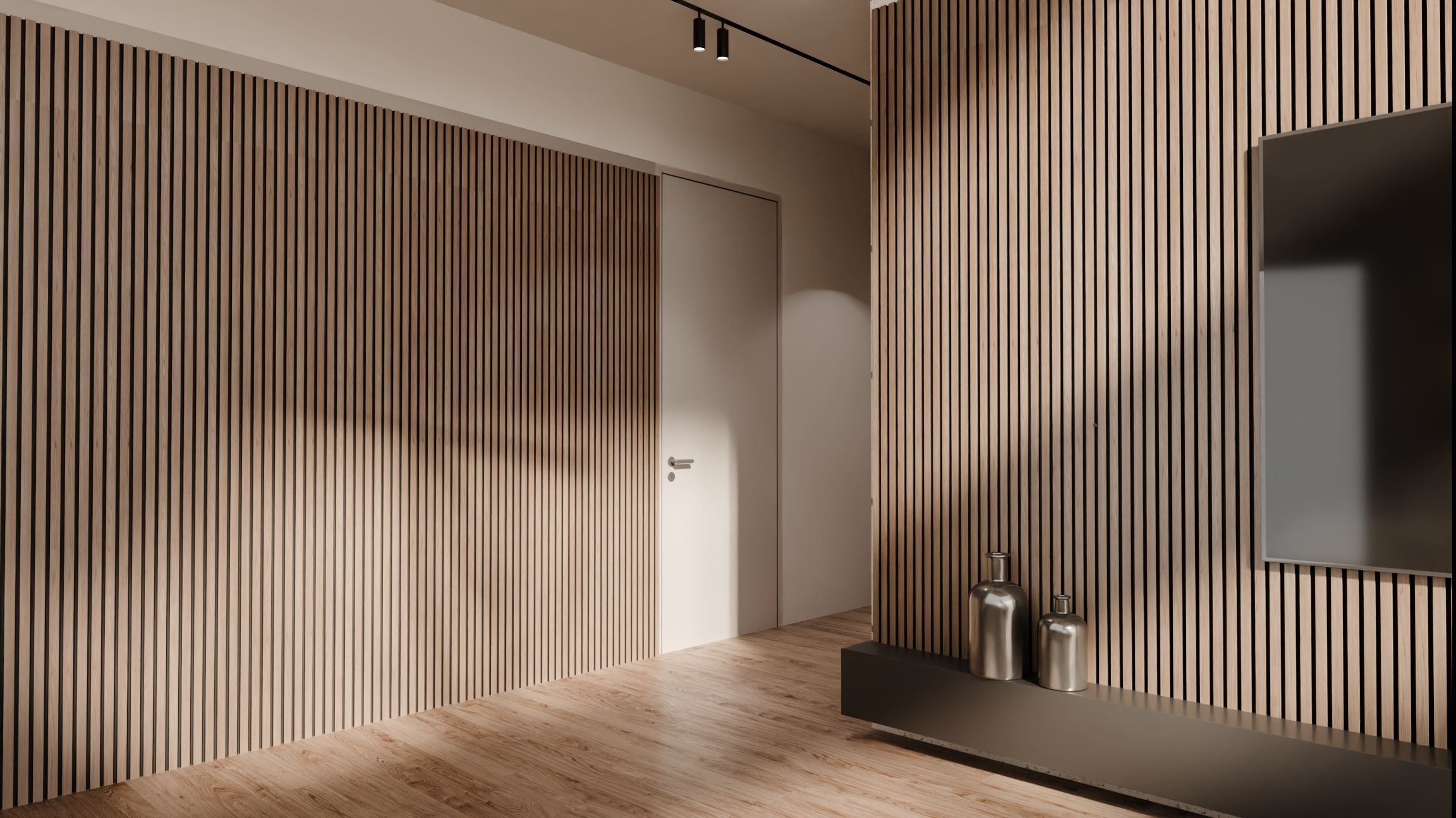 Acoustic wall panels oak Low-poly 3D model_2