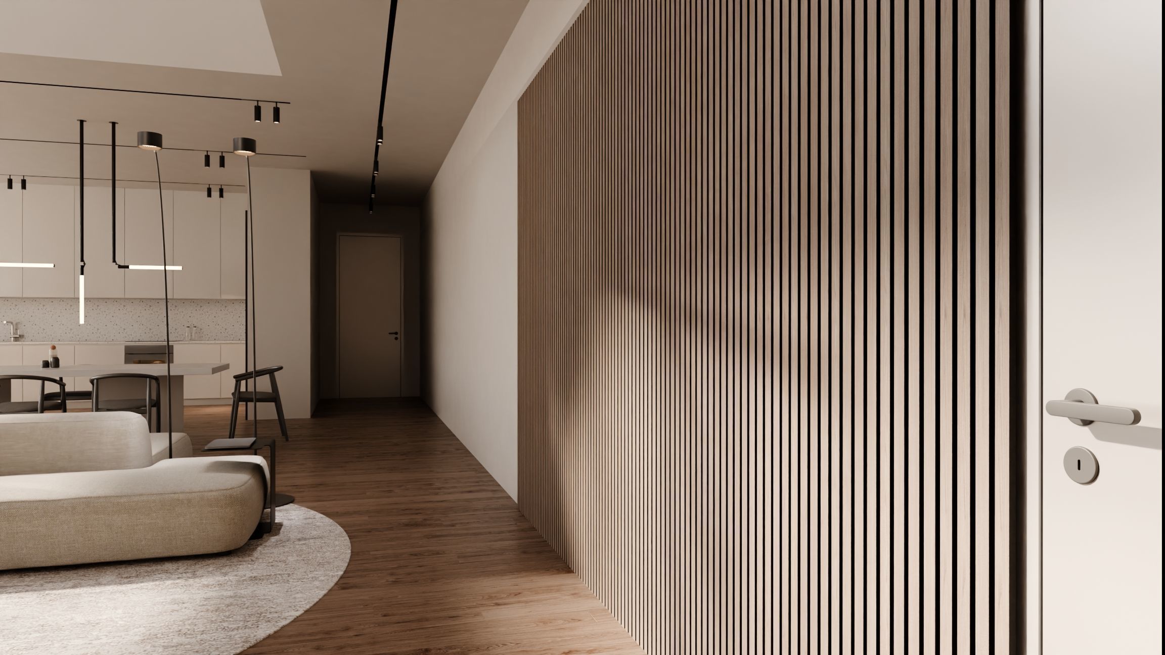 Acoustic wall panels oak Low-poly 3D model_4