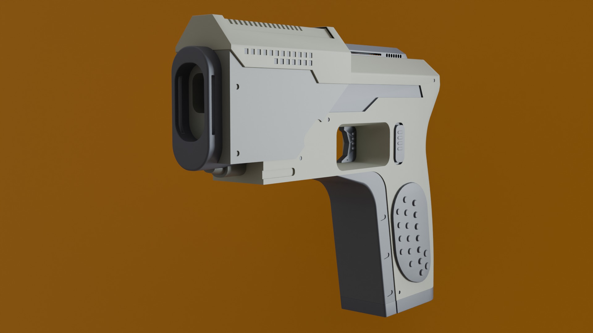 Gun Pistol Low-poly 3D model_1