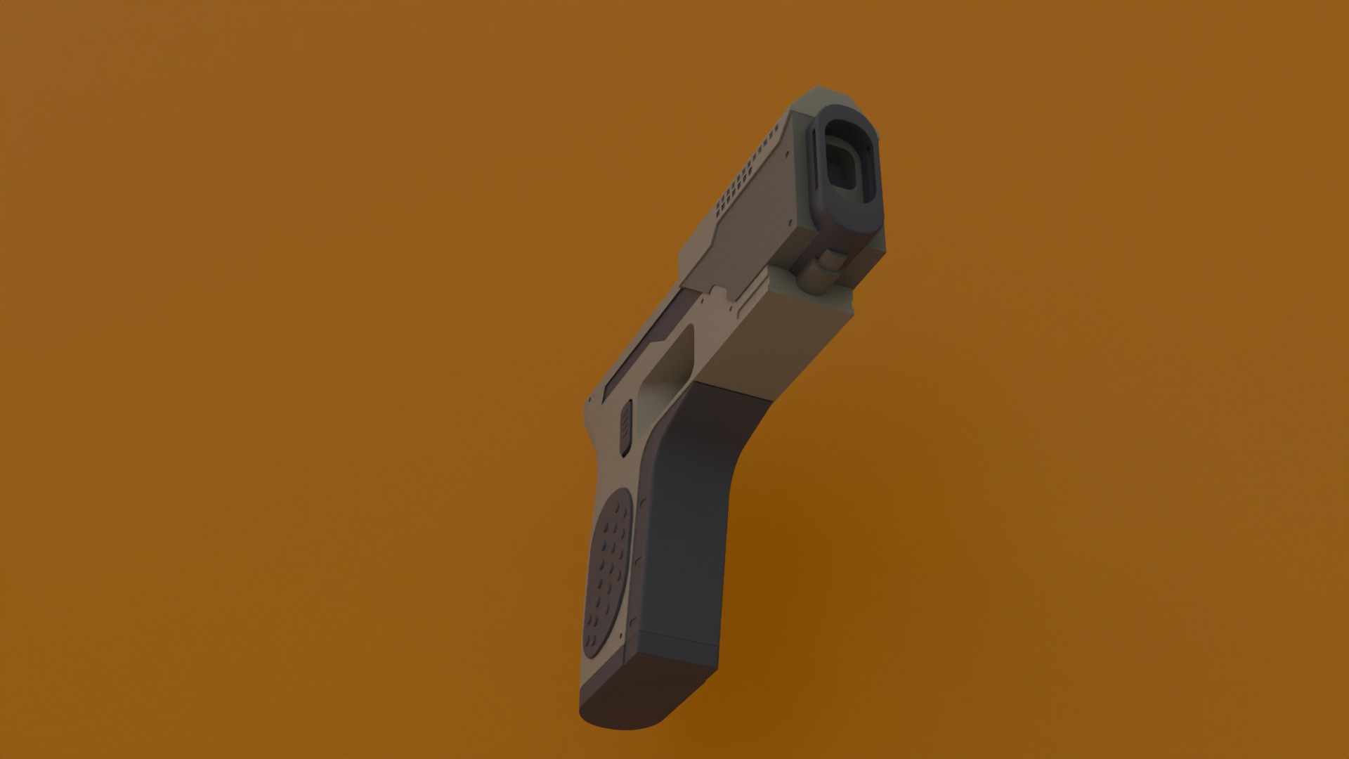 Gun Pistol Low-poly 3D model_2