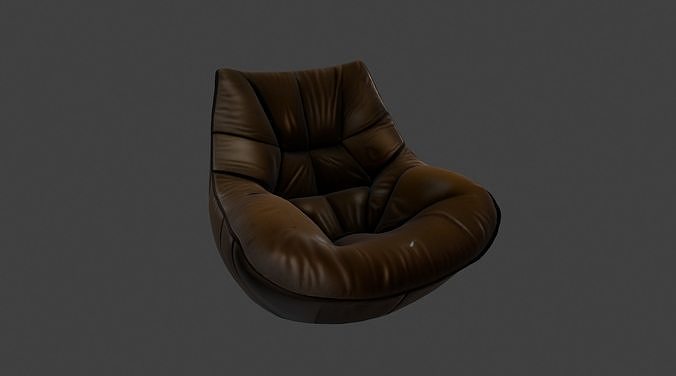 Soft Leather Lounge Chair - Modern Design 3D model