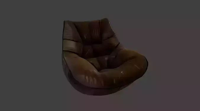 Soft Leather Lounge Chair - Modern Design 3D model