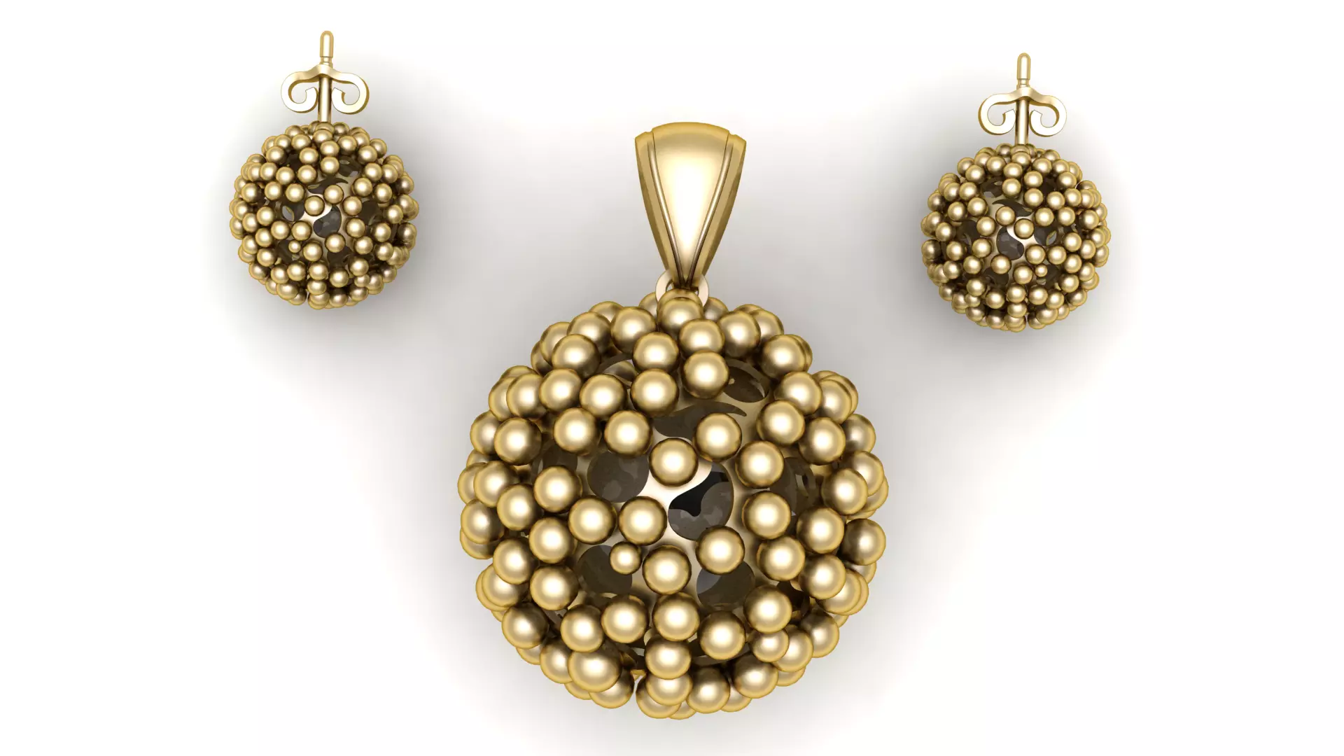 GOLDEN BUBBLE STYLE LOCKET SET 3D PRINTABLE MODEL 3D print model_0