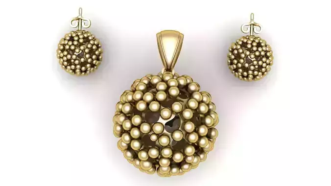 GOLDEN BUBBLE STYLE LOCKET SET 3D PRINTABLE MODEL
