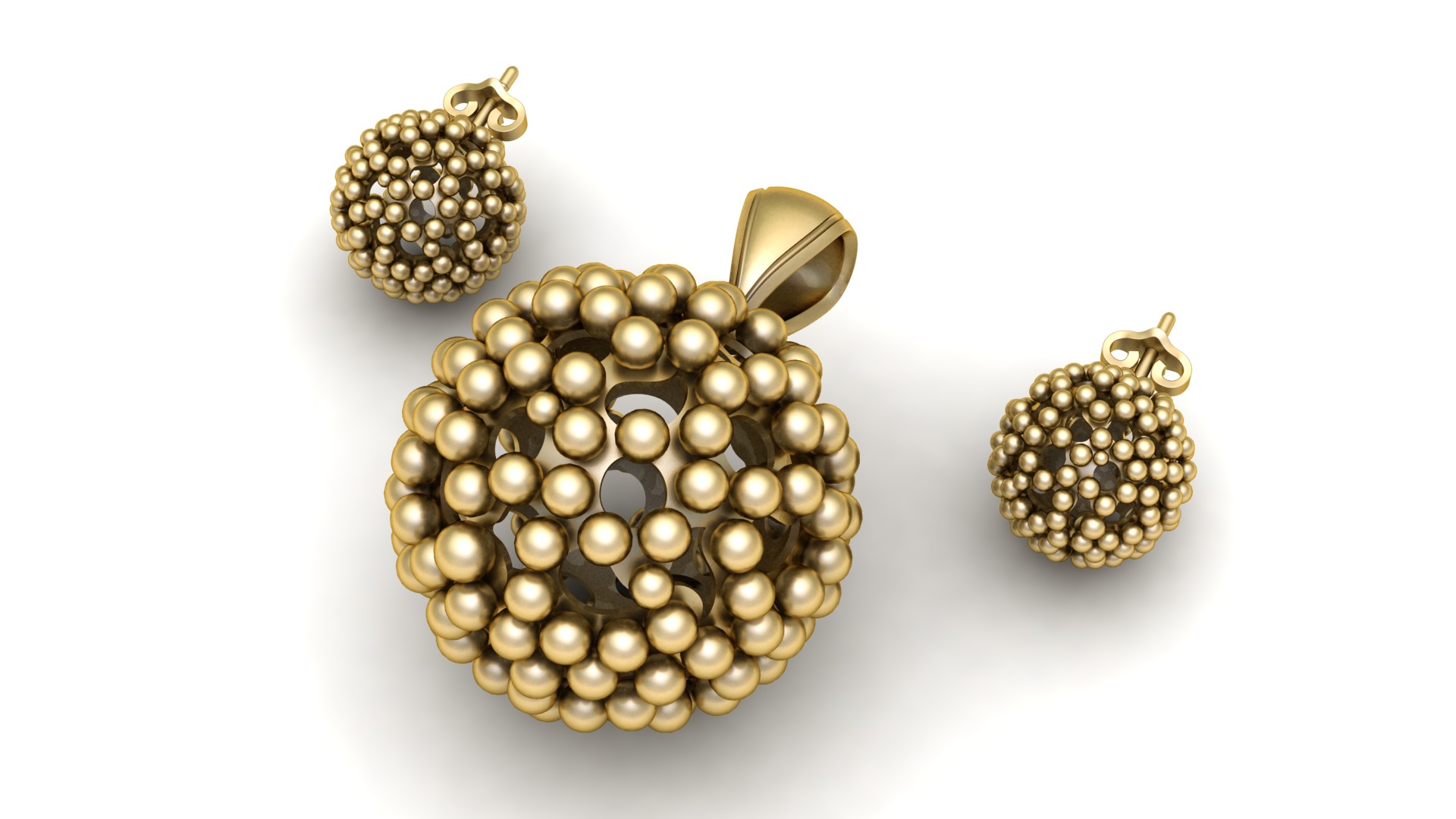 GOLDEN BUBBLE STYLE LOCKET SET 3D PRINTABLE MODEL 3D print model_1