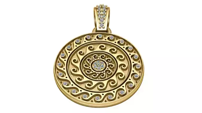 INDIAN STYLE ROUNDED-PENDANT 3D PRINTABLE MODEL