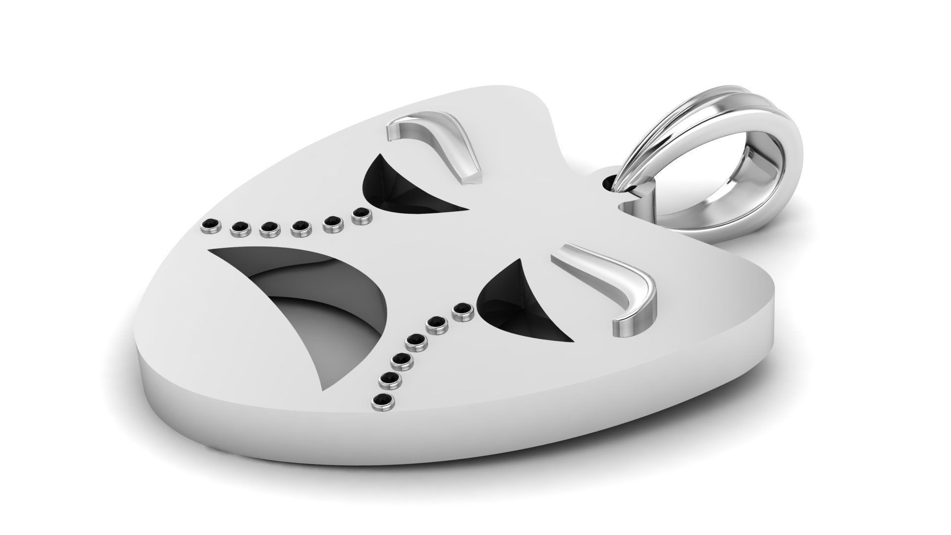 SAD JOKER FACE MASK PENDANT 3D PRINTABLE MODEL  3D print model_8