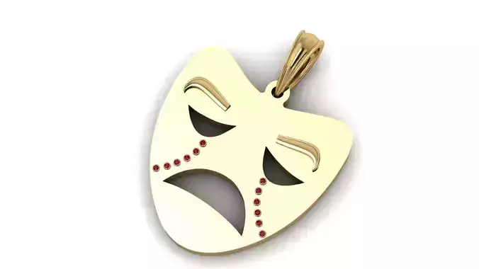 SAD JOKER FACE MASK PENDANT 3D PRINTABLE MODEL  3D print model