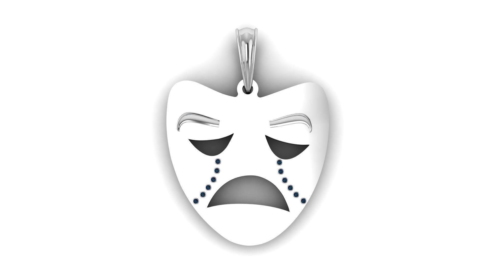 SAD JOKER FACE MASK PENDANT 3D PRINTABLE MODEL  3D print model_1