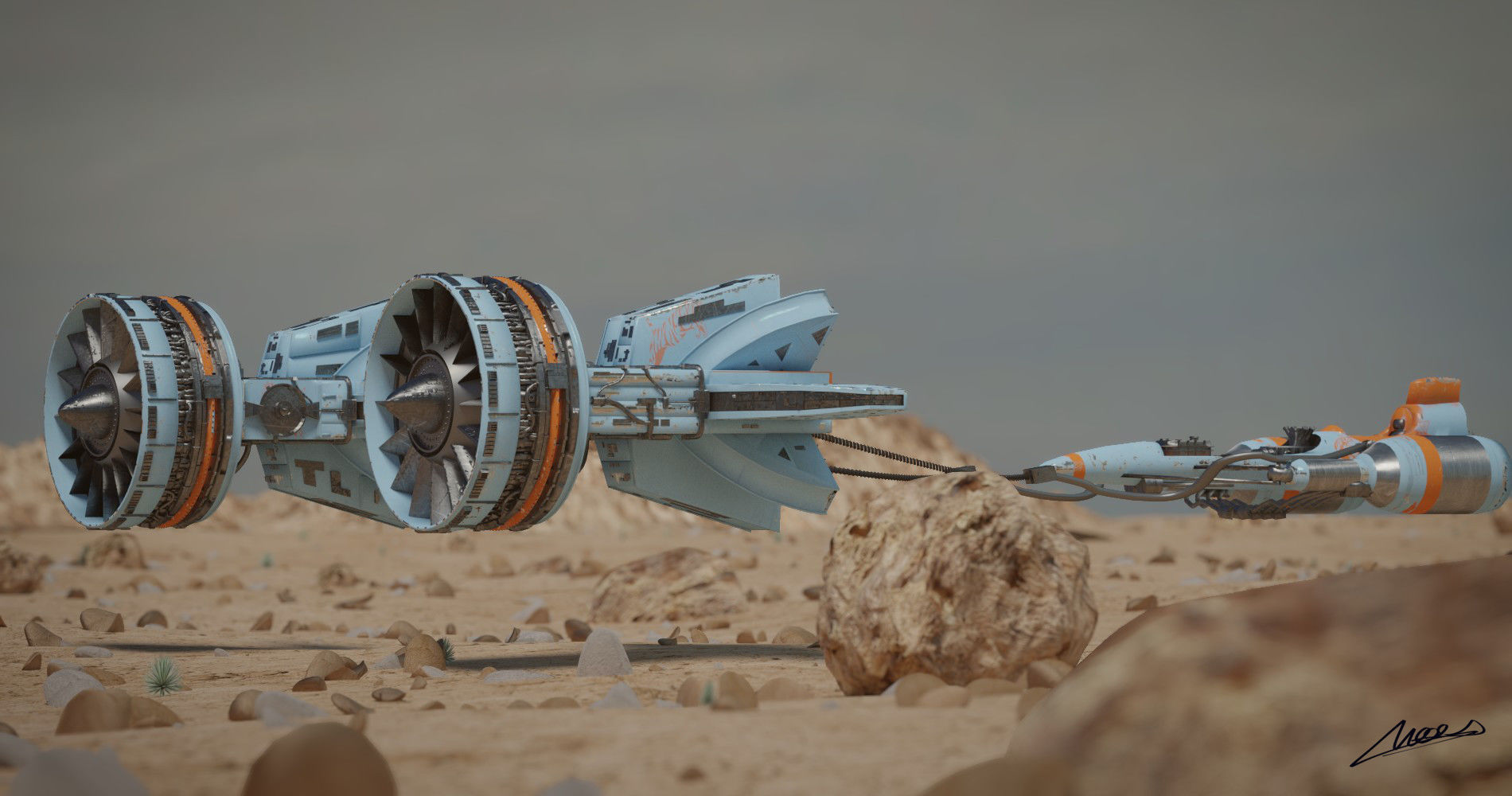 Star wars  mars guo s pod racer 3D print model 3D print model_11